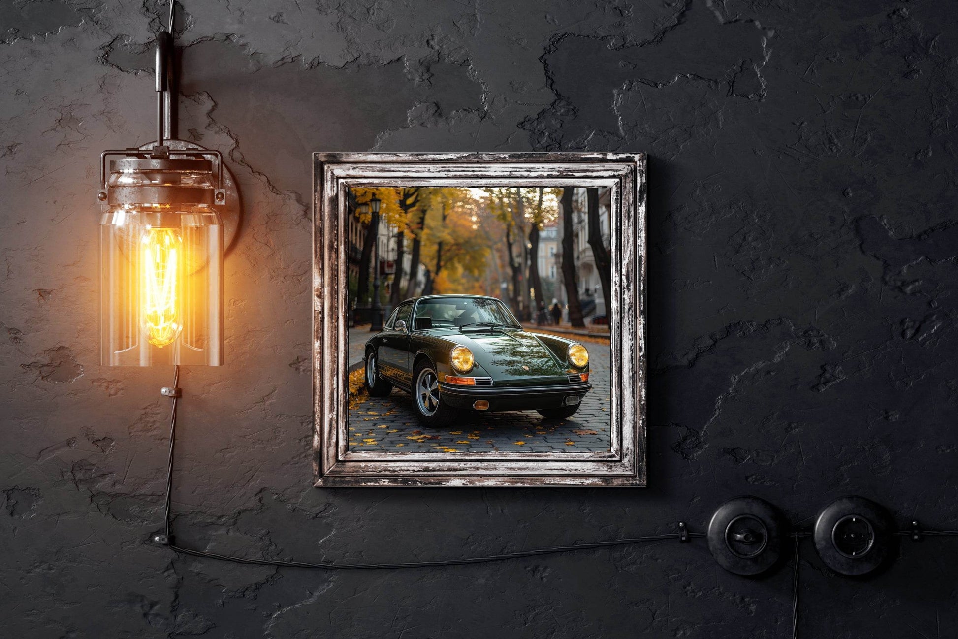 Green Porsche 911 Racing Wall Art - beink online art store