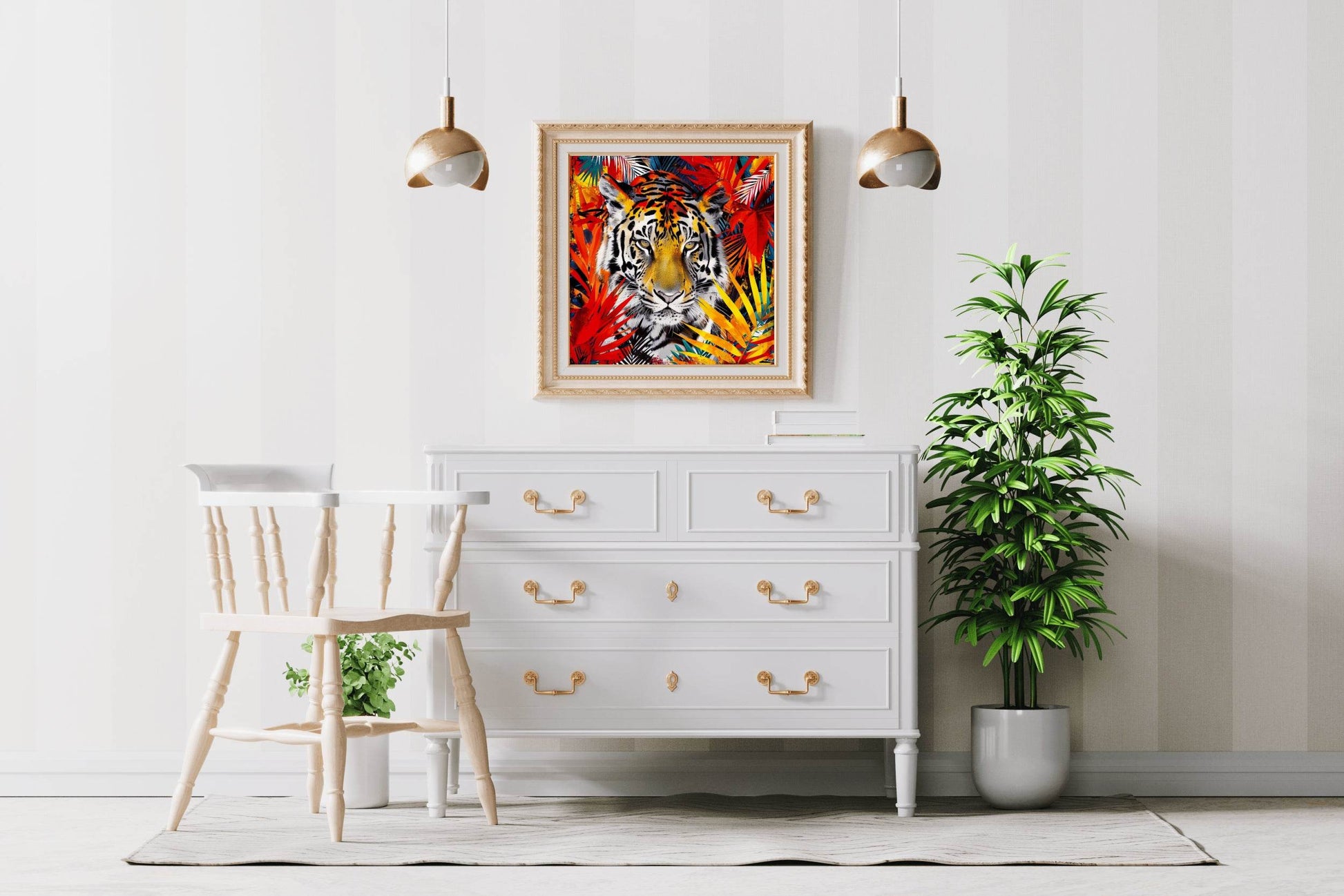 Painting of Tiger in a Jungle - beink online art store