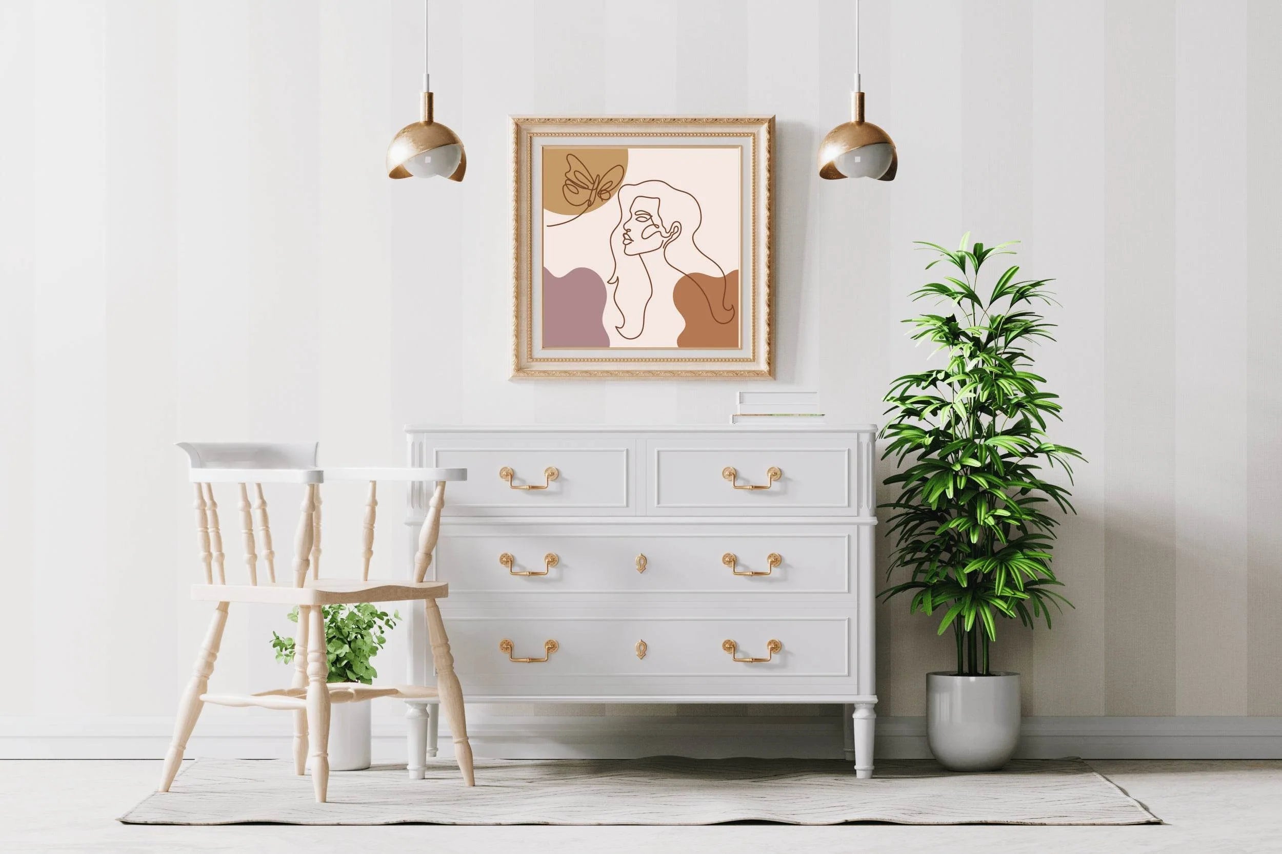 Linear Blonde Girl Wall Art - beink online art store
