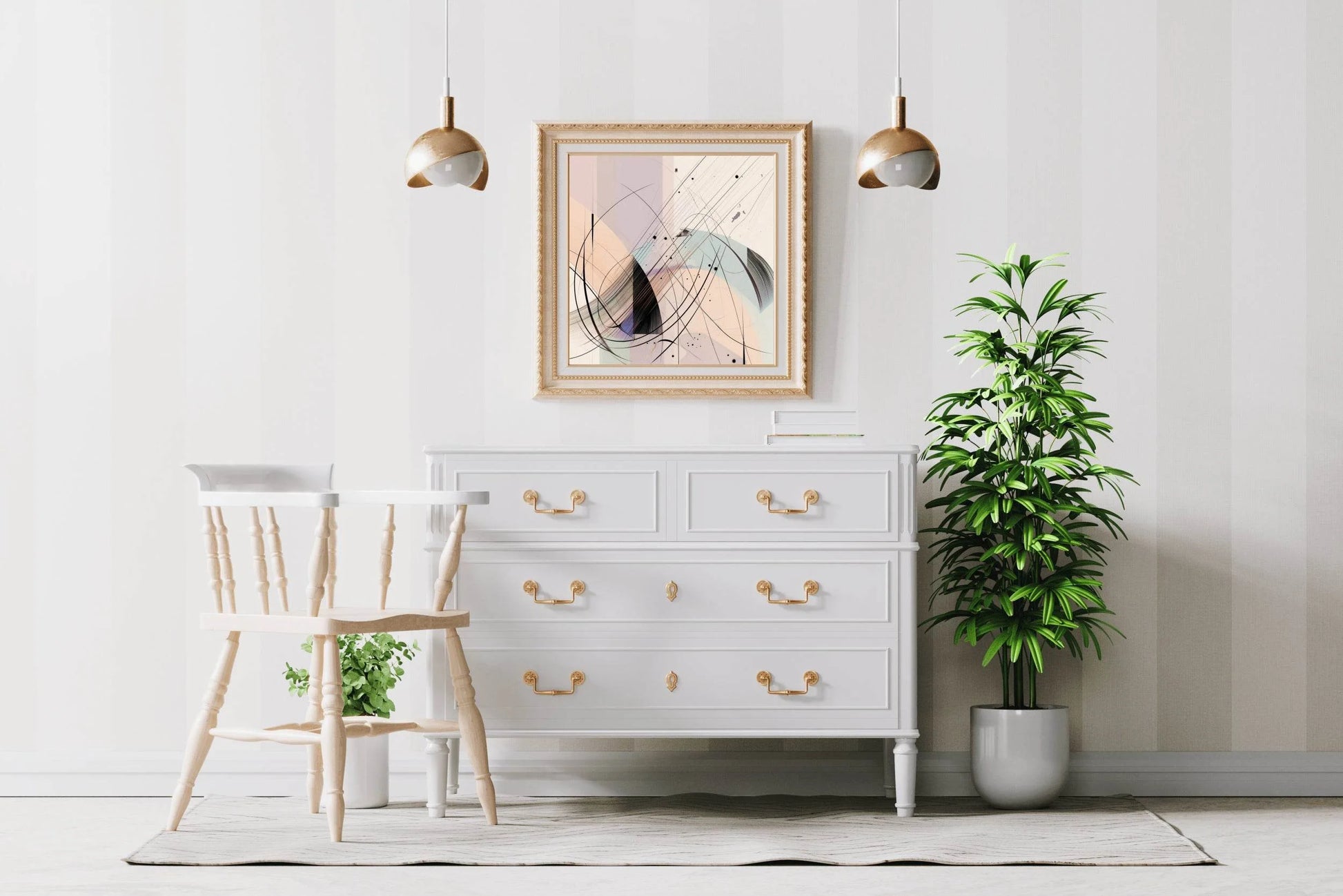Colorful Lines Composition Abstract Wall Art - beink online art store