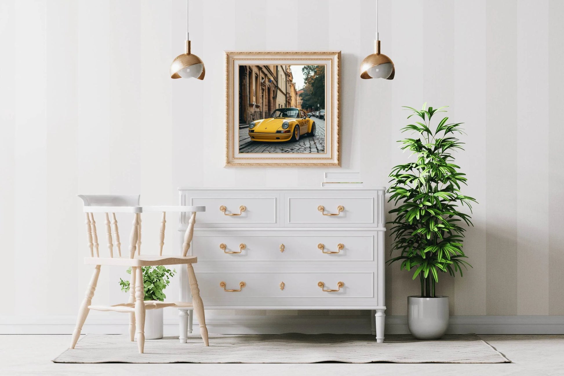 Yellow Porsche 911 RE Wall Art - beink online art store