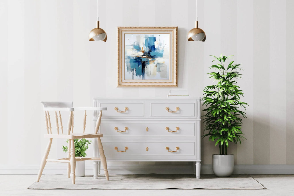 Blue and White Painting Abstract Wall Art - beink online art store