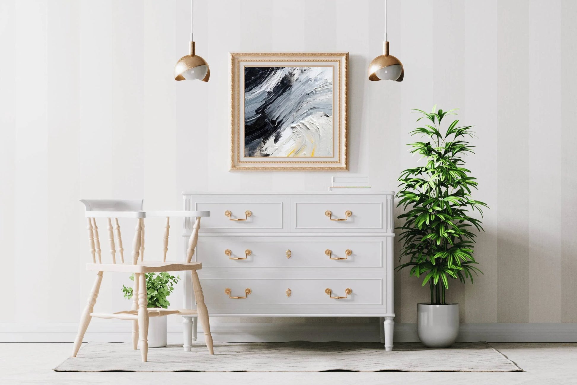 Tides Brush Strokes Abstract Wall Art - beink online art store