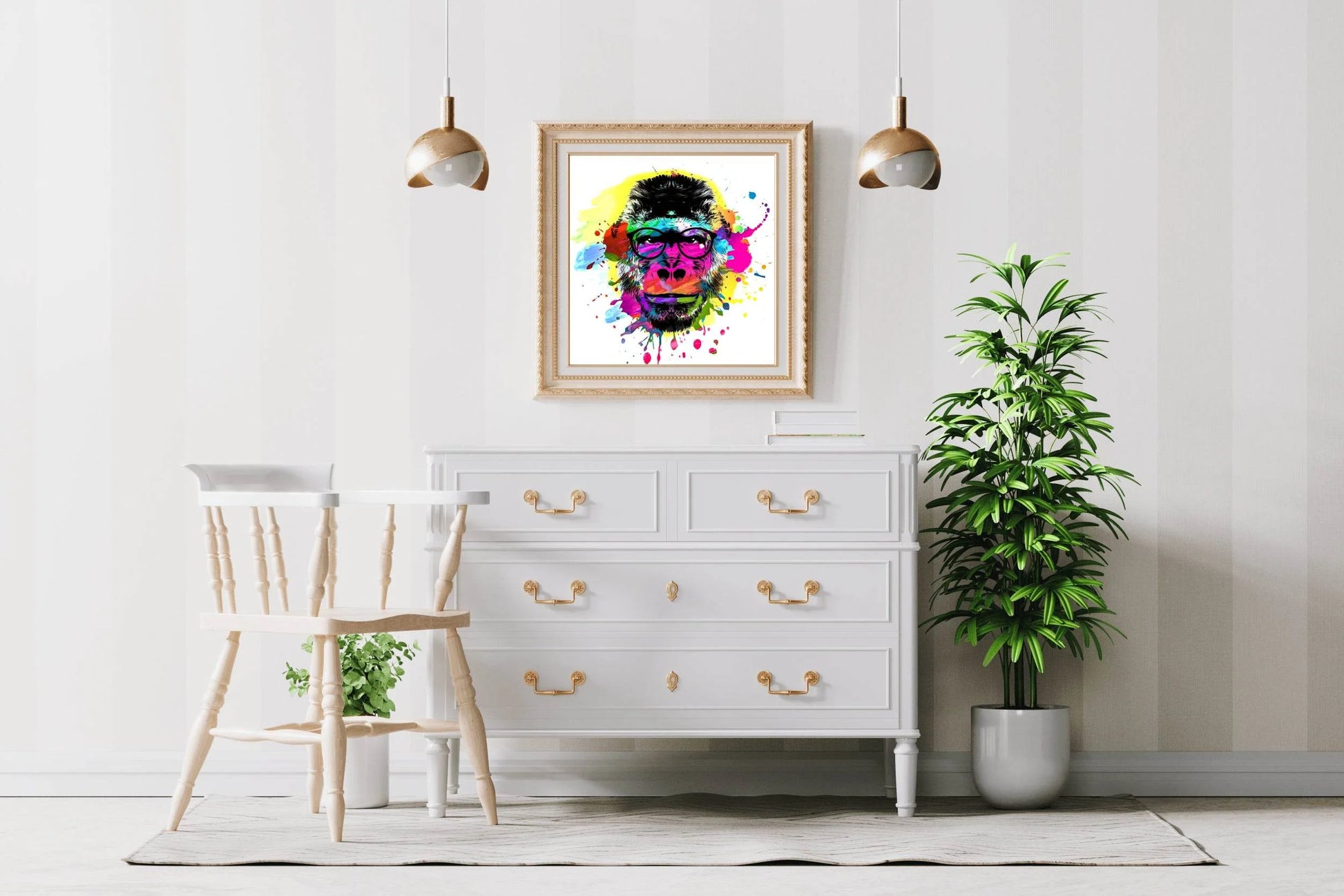 Artistic Color Monkey Muzzle in Eyeglasses - beink online art store