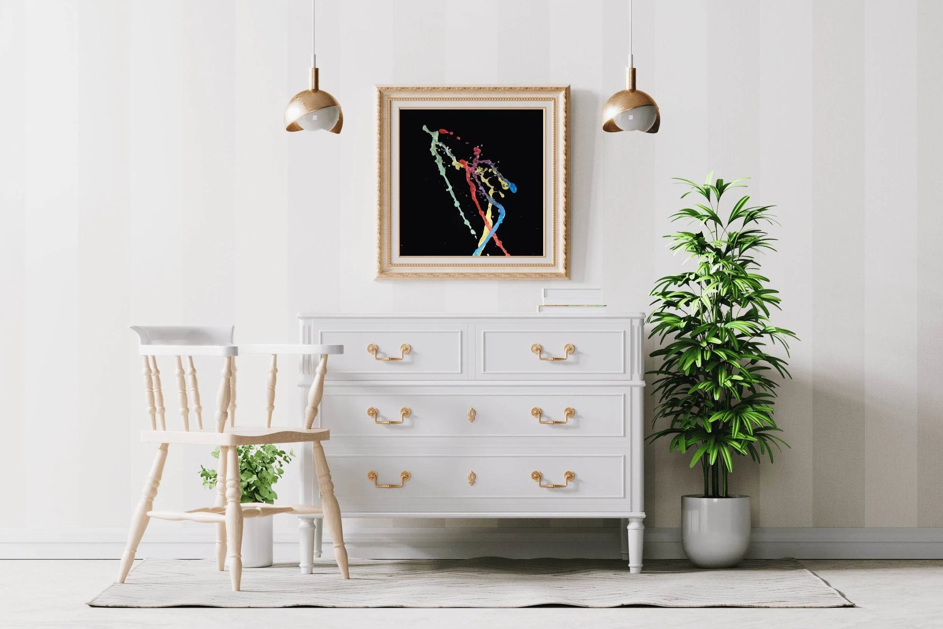 Multicolor Paint Splashing Abstract Wall Art - beink online art store