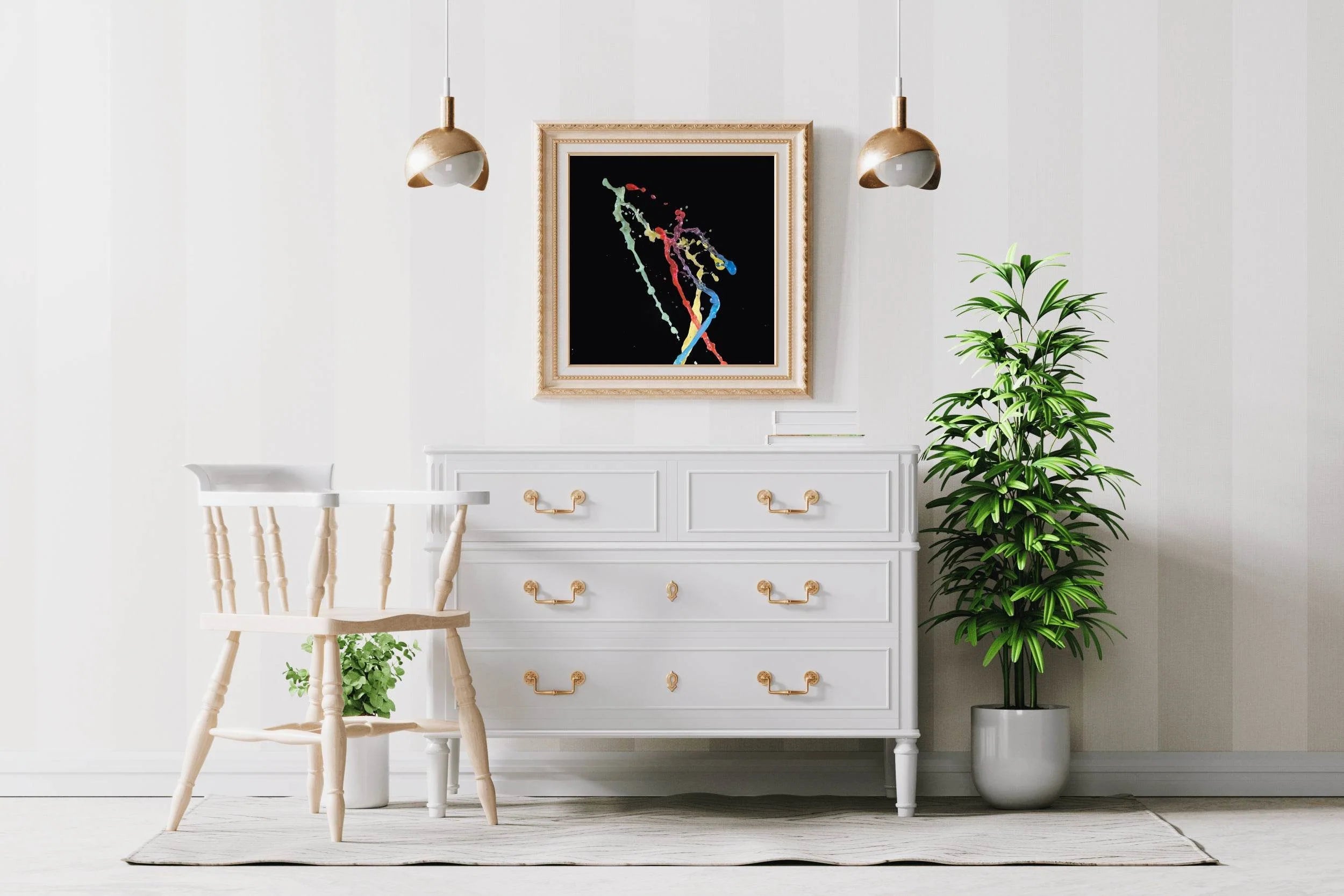 Multicolor Paint Splashing Abstract Wall Art - beink online art store