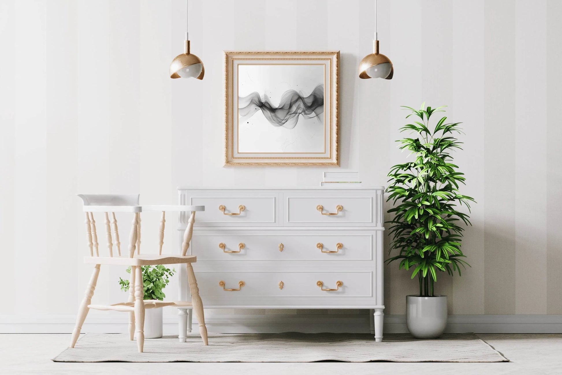 Grayscale Flow - Flowing Lines in Gray Shades Wall Art - beink online art store