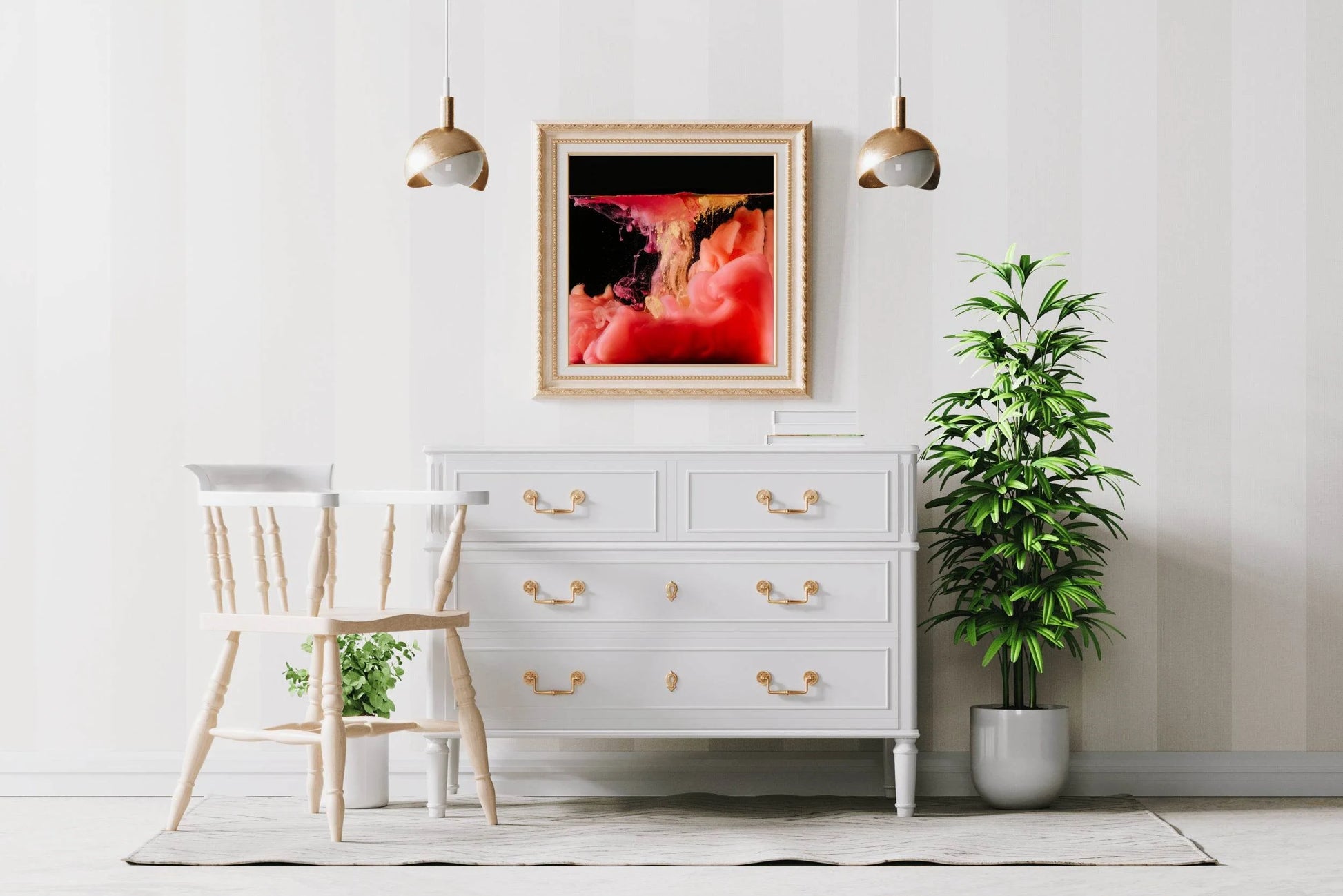 Red Smoky Drink Abstract Wall Art - beink online art store