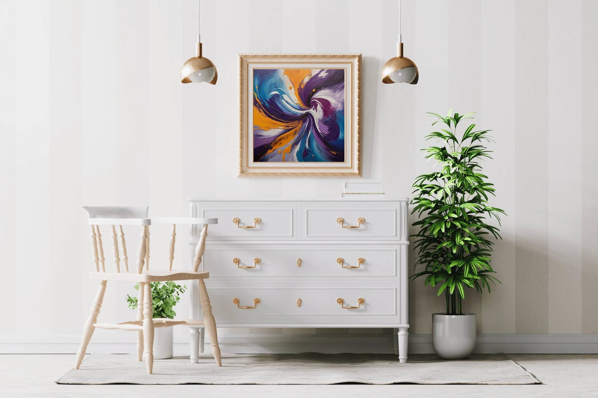 Flower Style Oil Paint Abstract Wall Art - beink online art store