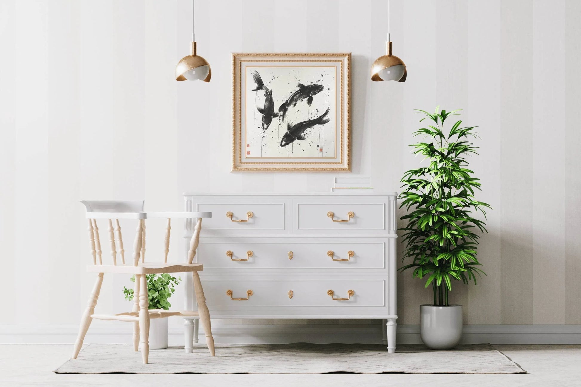 Three Koi Fish Painting Wall Art - beink online art store