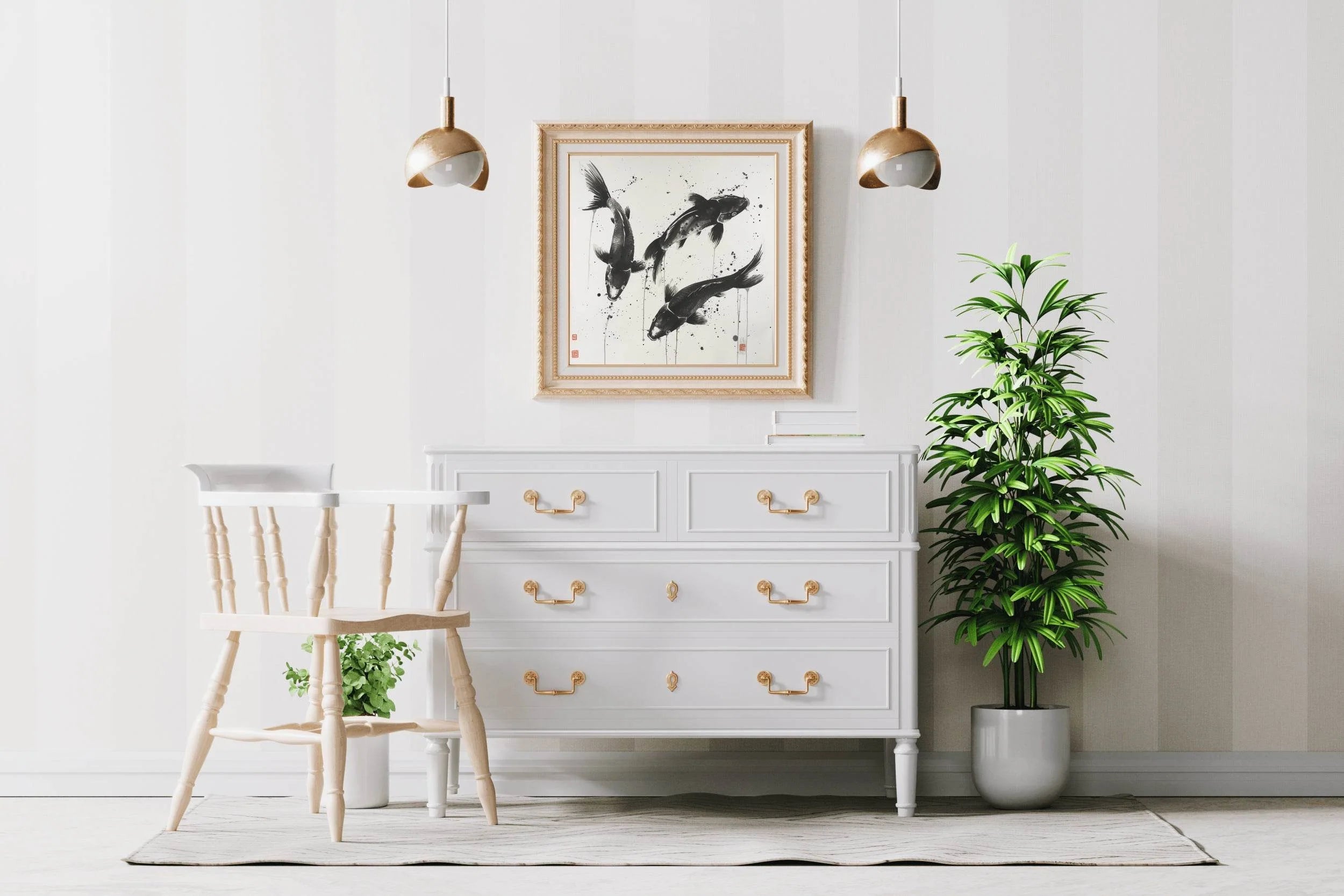 Three Koi Fish Painting Wall Art - beink online art store