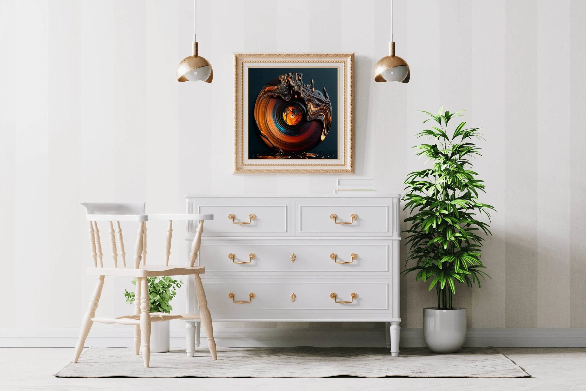 3D Bouncing Orange Circle Abstract Wall Art - beink online art store