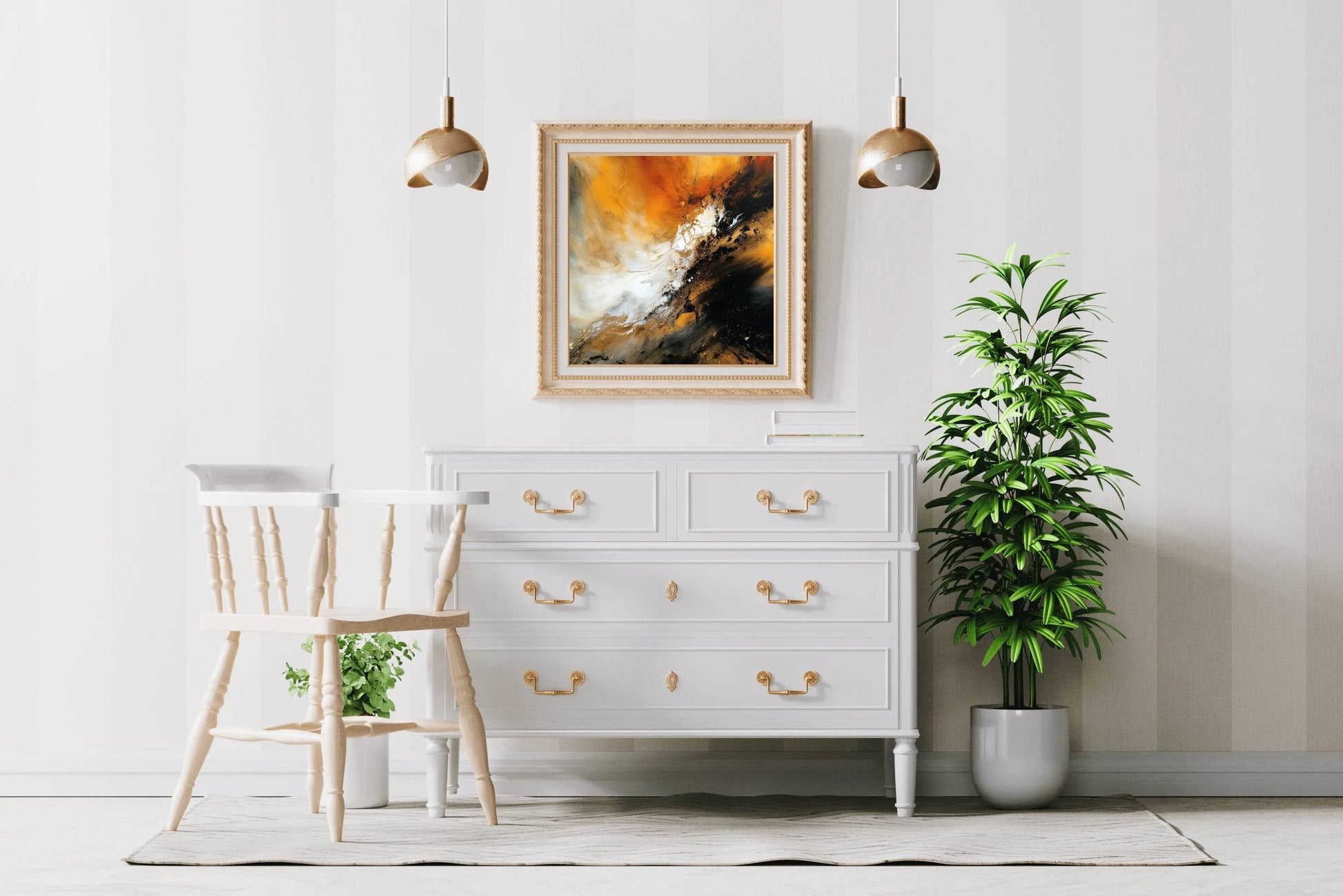 Orange and Black Background Abstract Wall Art - beink online art store
