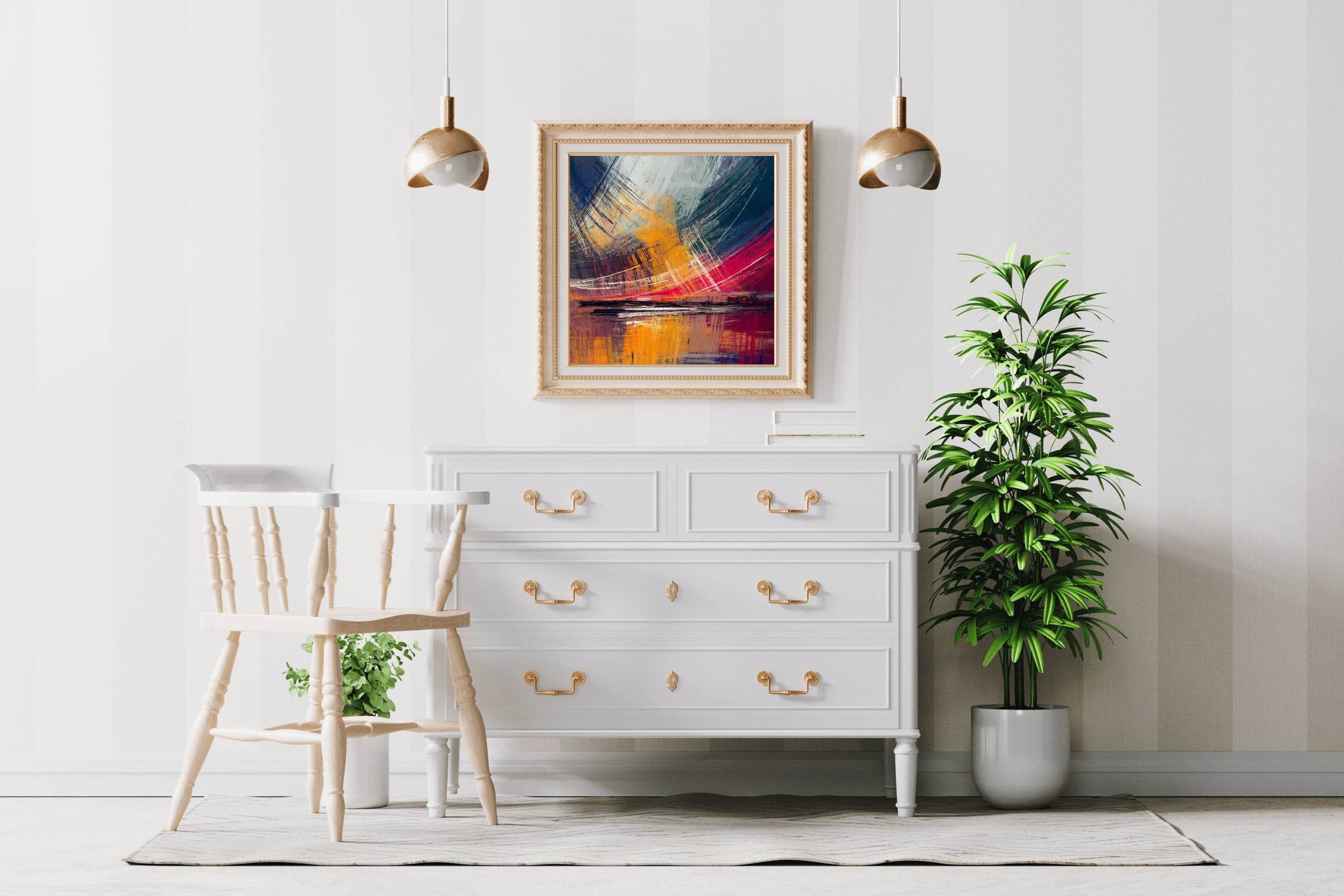Thin Brush Strokes Abstract Wall Art - beink online art store