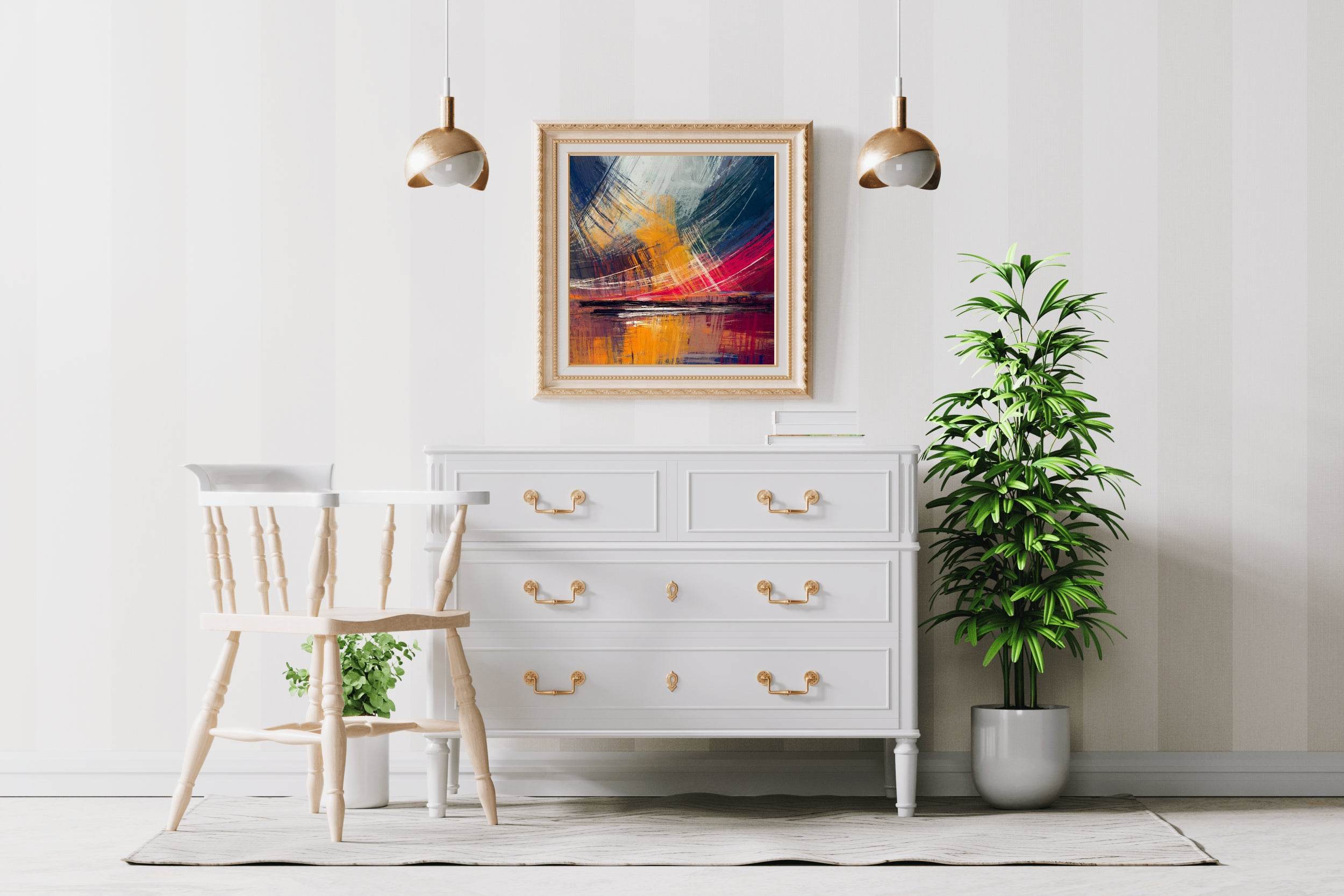 Thin Brush Strokes Abstract Wall Art - beink online art store