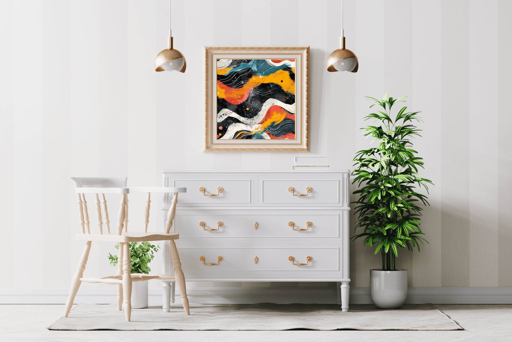 Cool Colorful Waves Abstract Wall Art - beink online art store