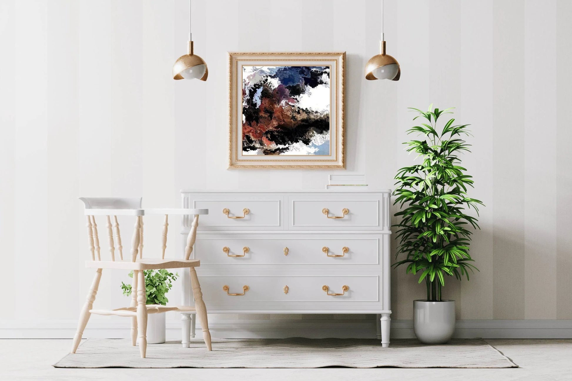 Dark Color Smoky Clouds Abstract Wall Art - beink online art store