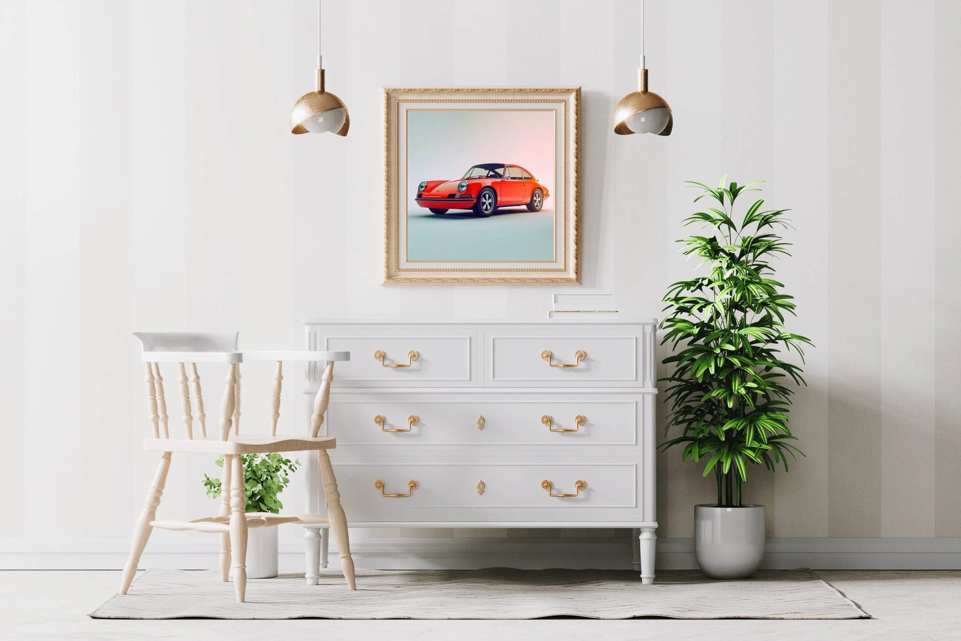 Porsche 911 Orange Wall Art - beink online art store