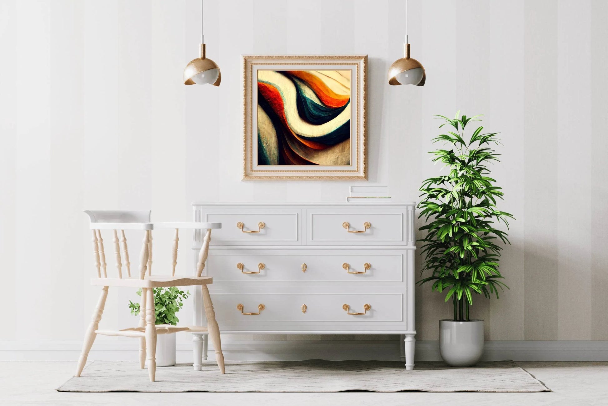 Bold Color Paper Curves Abstract Wall Art - beink online art store