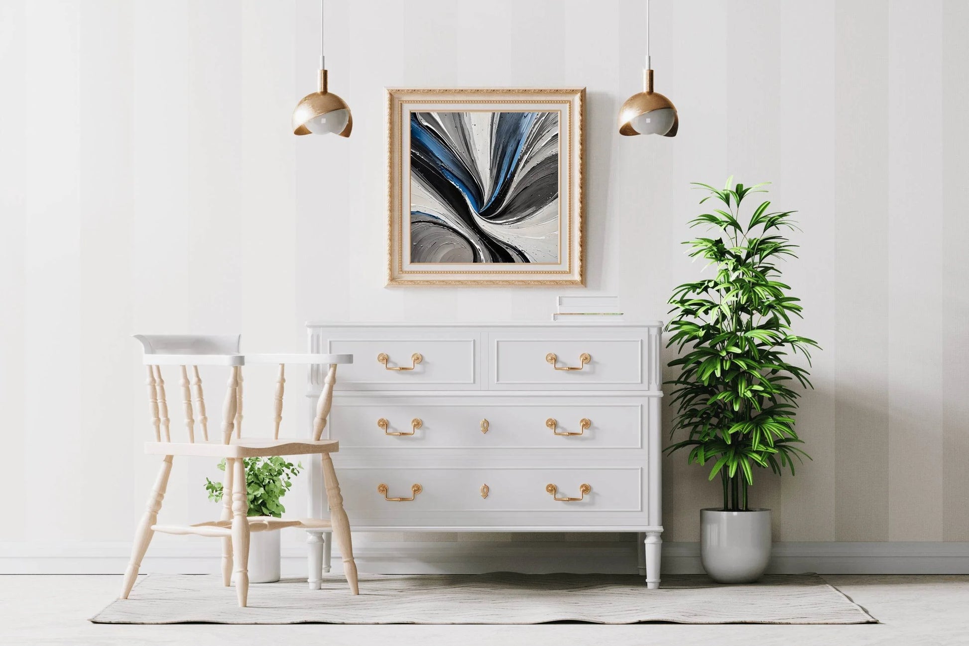 Black Paint Brush Strokes Abstract Wall Art - beink online art store
