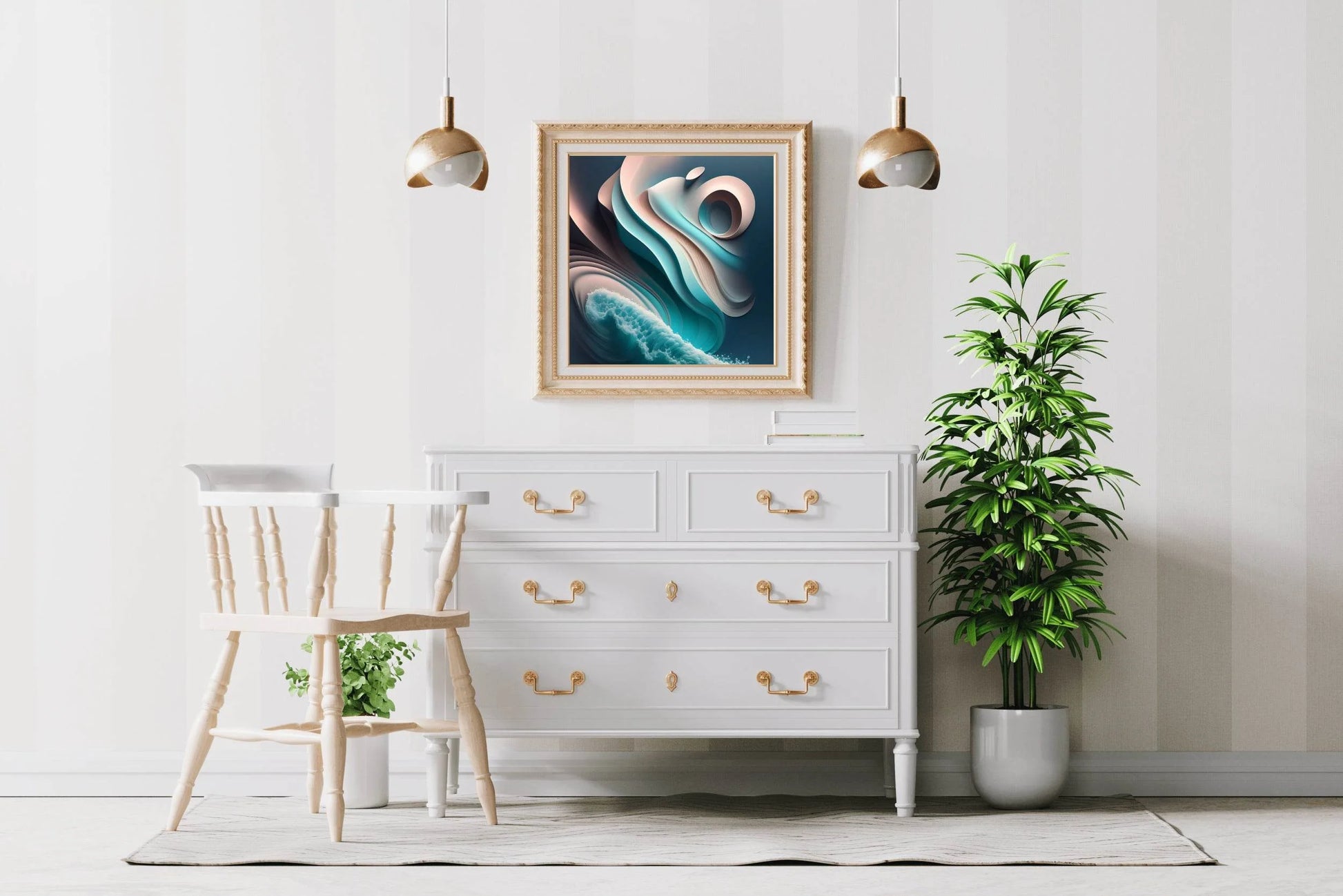 Colorful Water Waves Abstract Wall Art - beink online art store