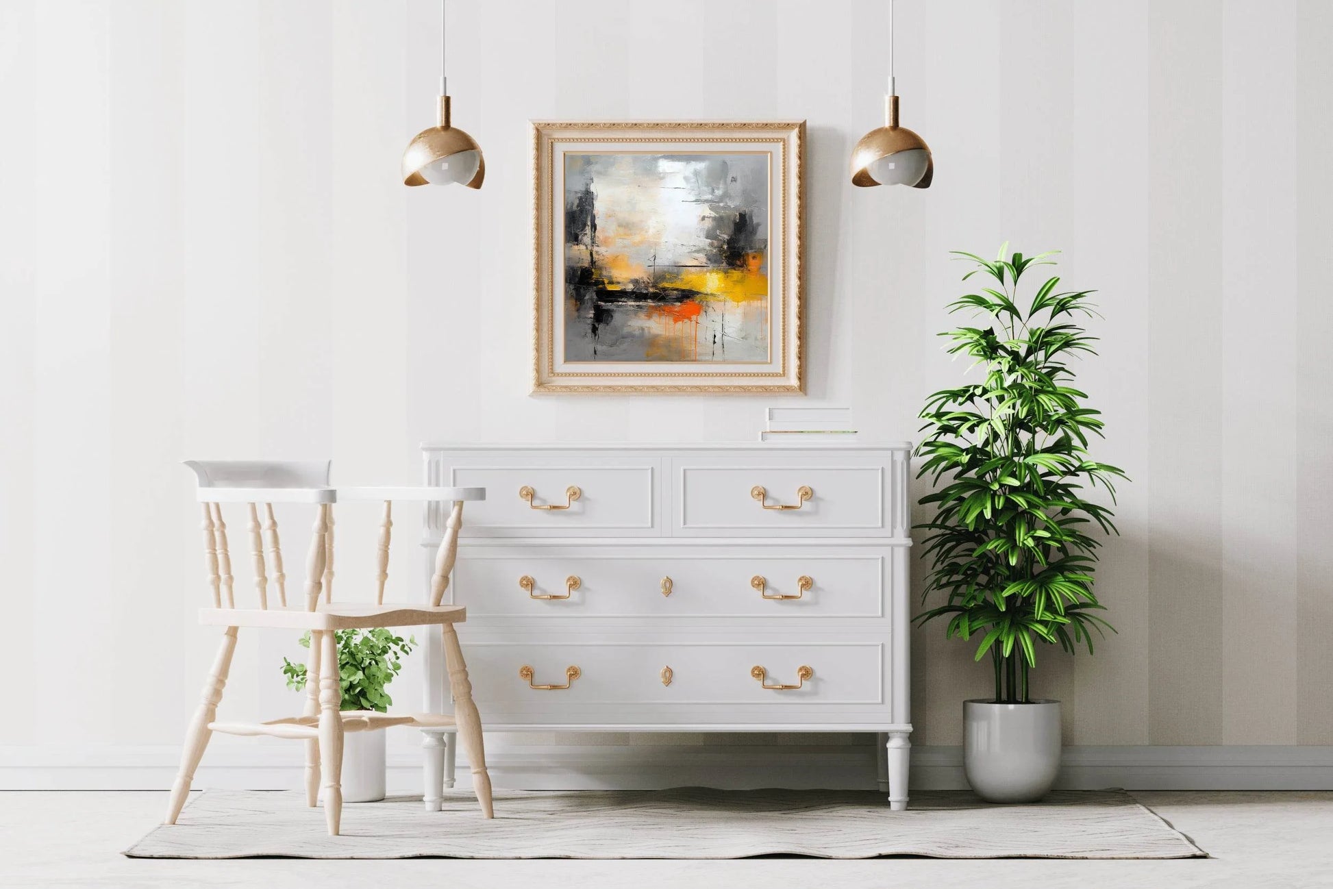 Ship in a Sea Brush Strokes Abstrat Wall Art - beink online art store