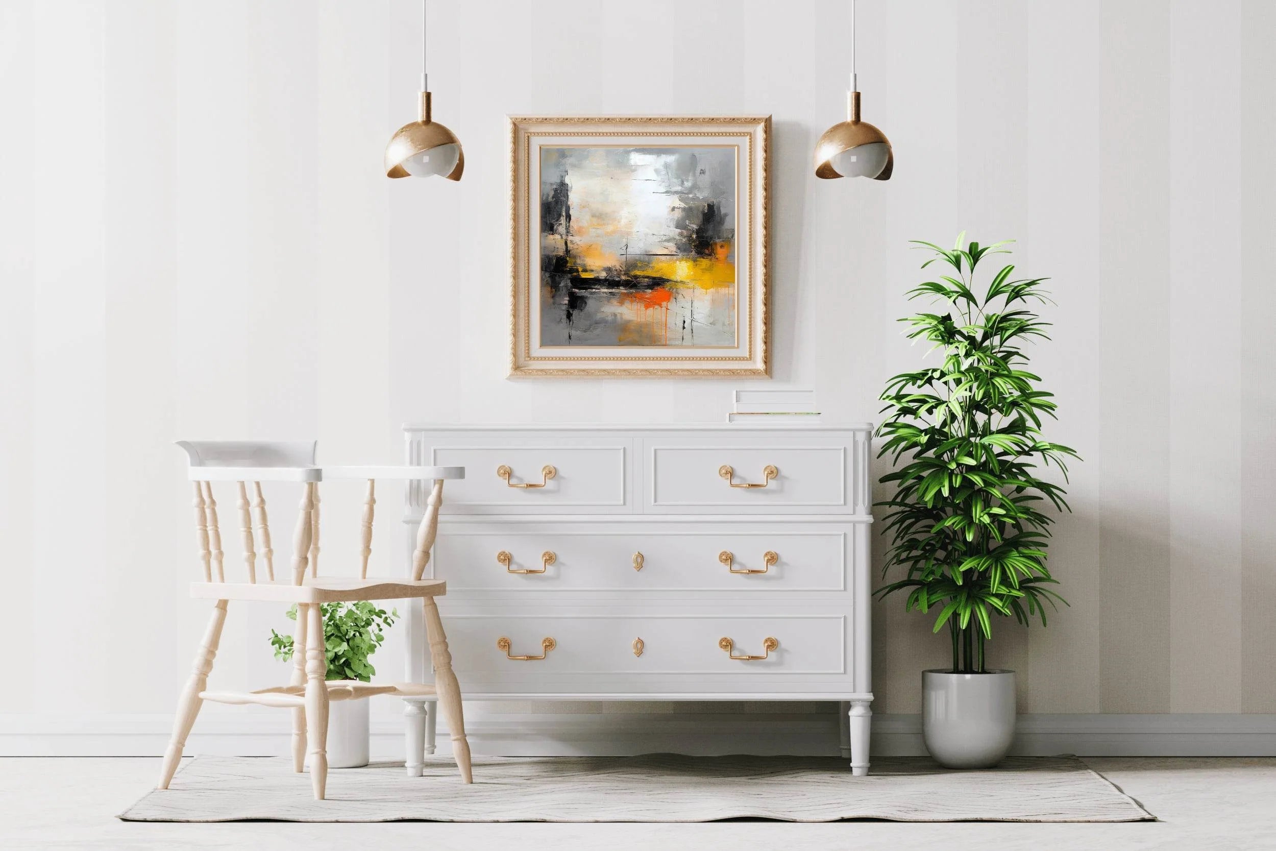 Ship in a Sea Brush Strokes Abstrat Wall Art - beink online art store