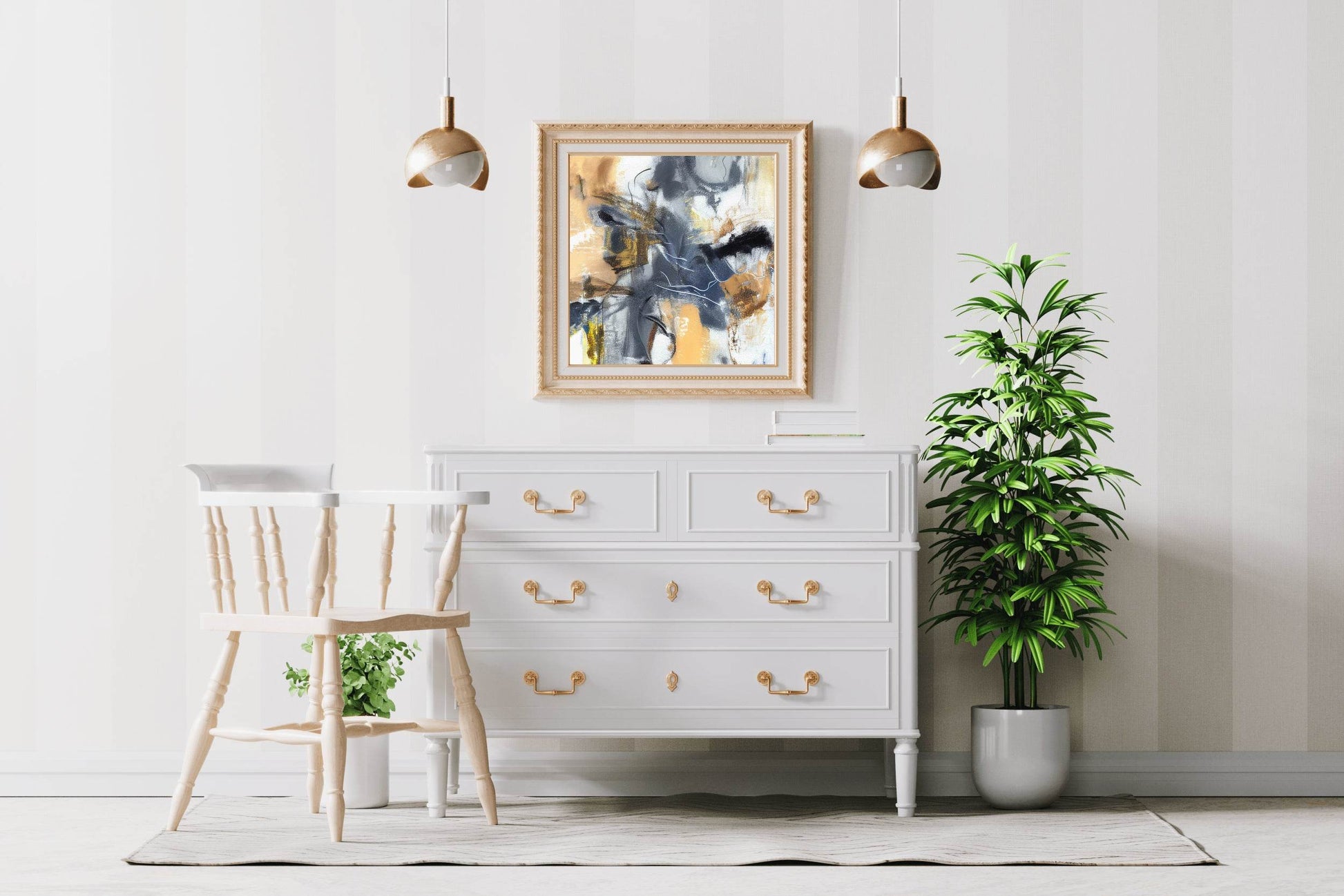 Desert View With Brush Strokes Abstract Wall Art - beink online art store