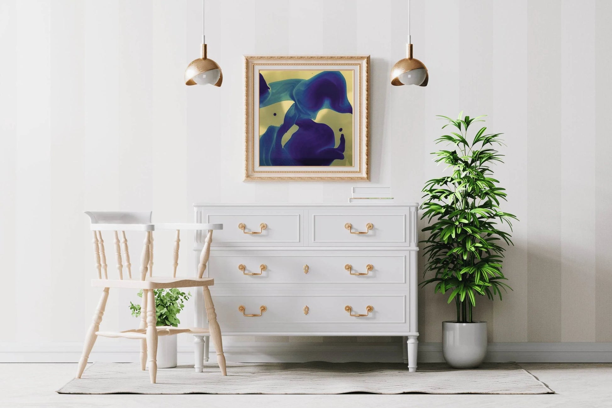 Blue Oil Paint Abstract Wall Art - beink online art store