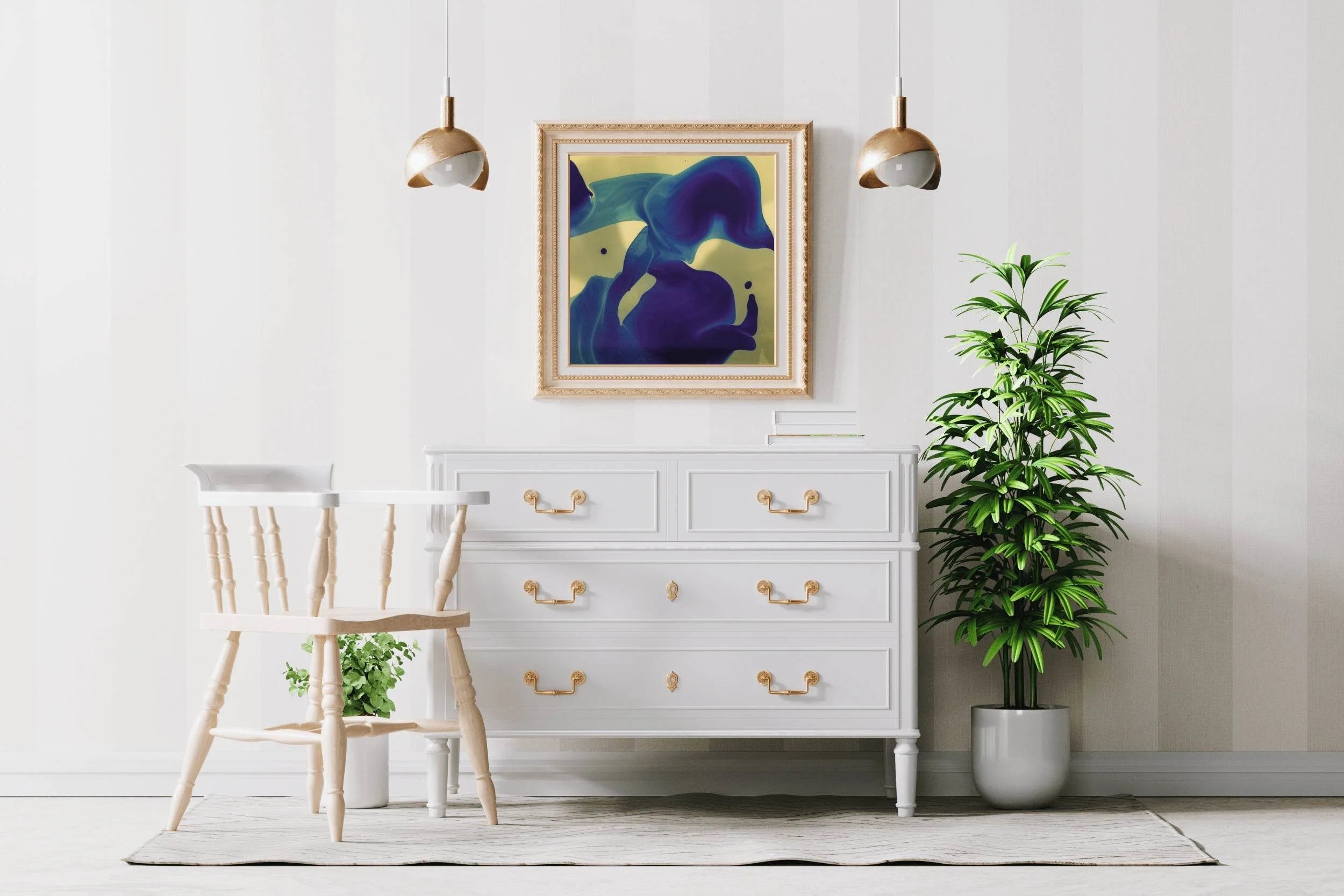 Blue Oil Paint Abstract Wall Art - beink online art store