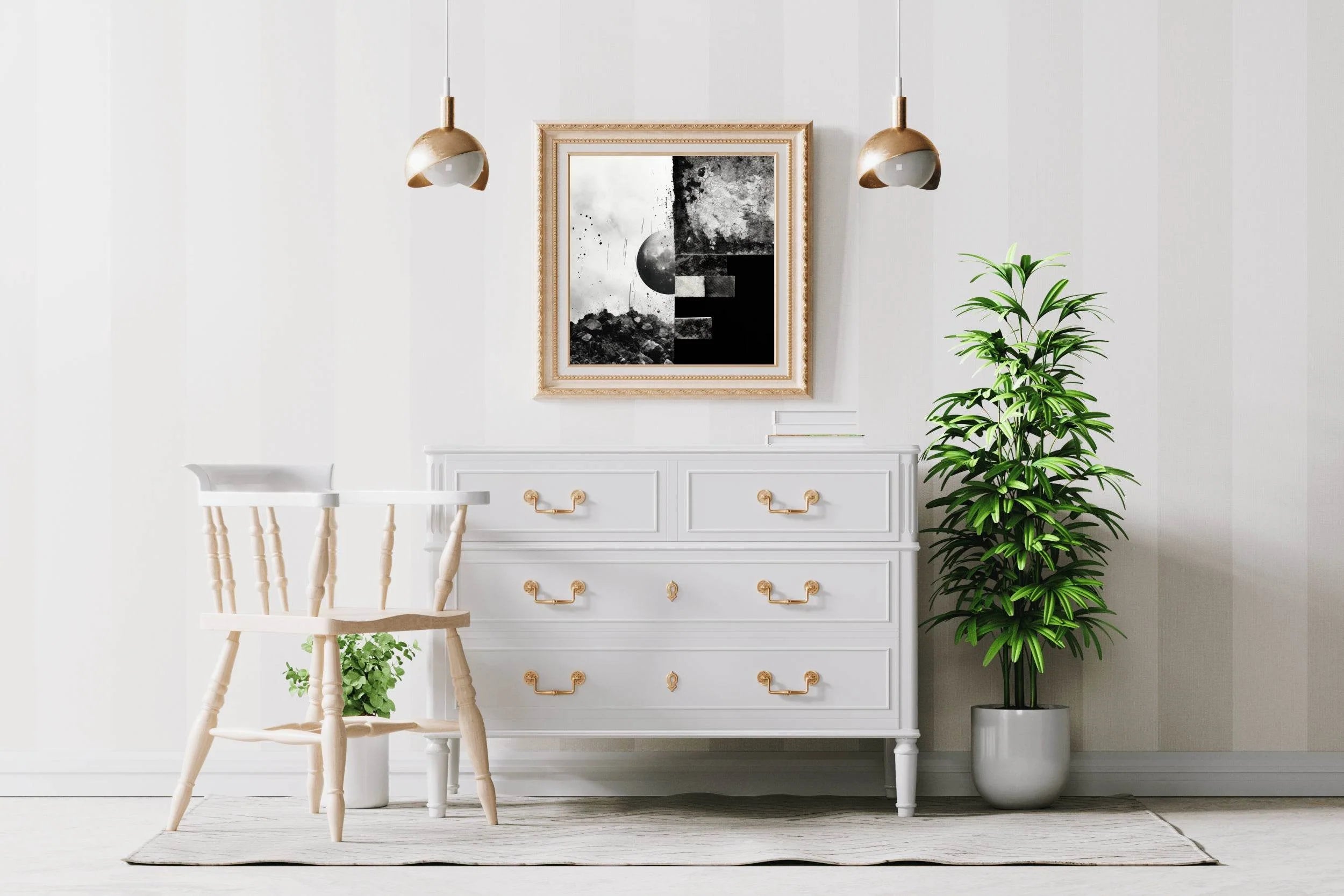 Earth Distraction Geometric Idealization Abstract Wall Art - beink online art store