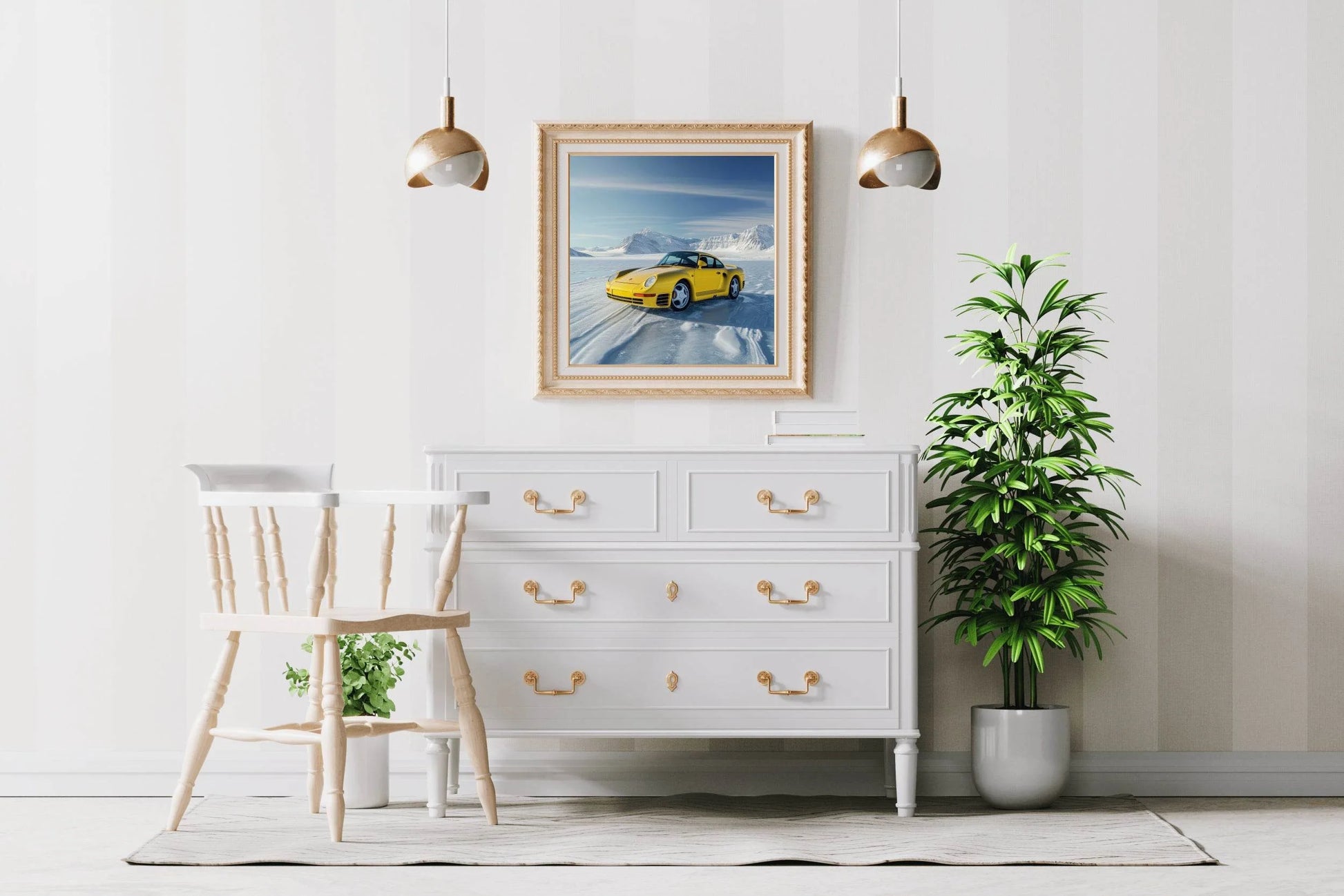 Porsche 959 RSR Gold Wall Art - beink online art store