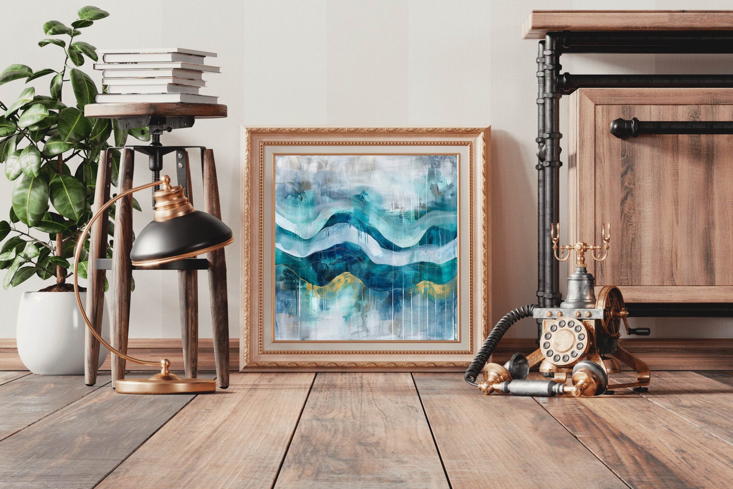 Mountain Brush Strokes Abstract Wall Art - beink online art store