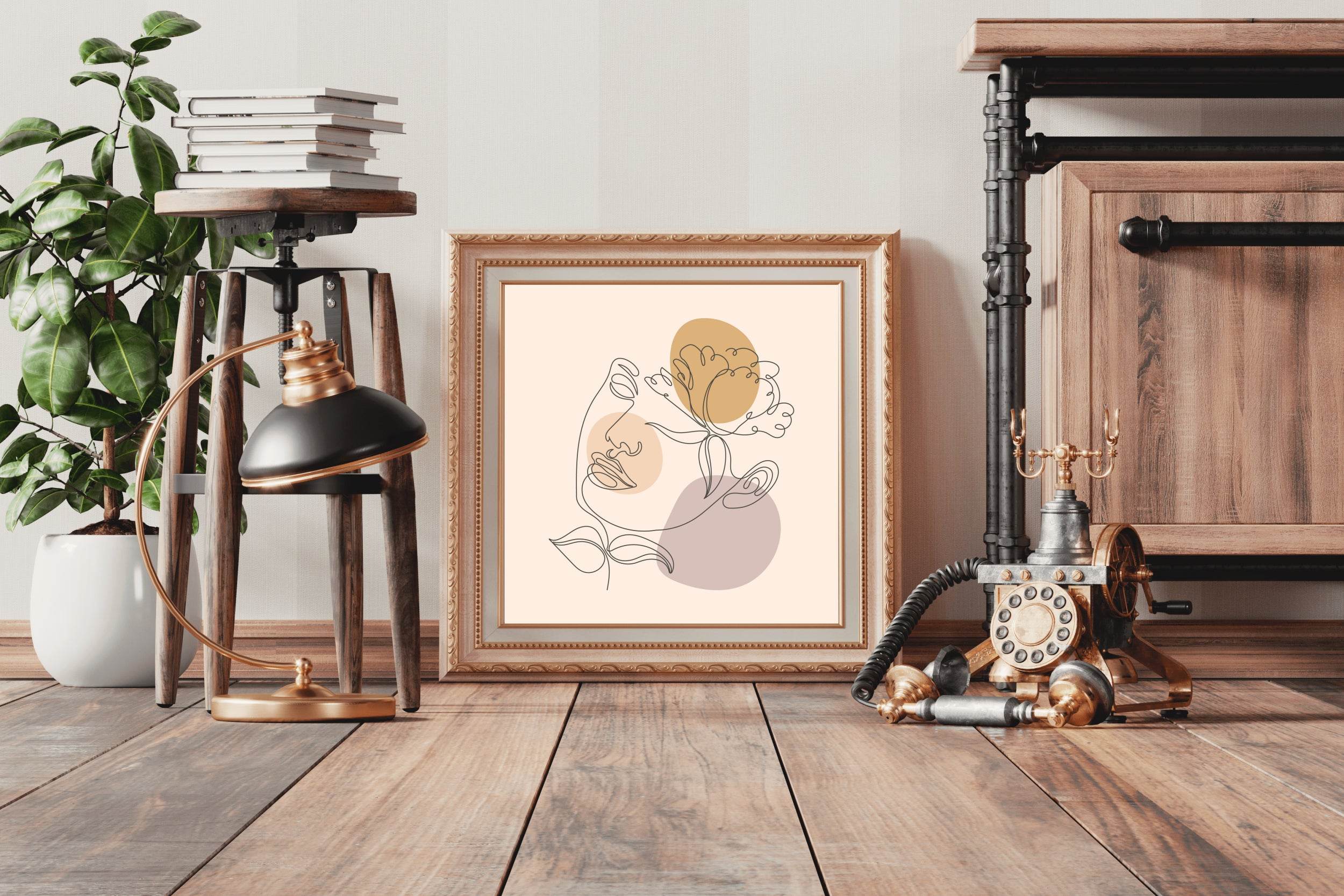 Flower With a Woman Face Design Wall Art - beink online art store
