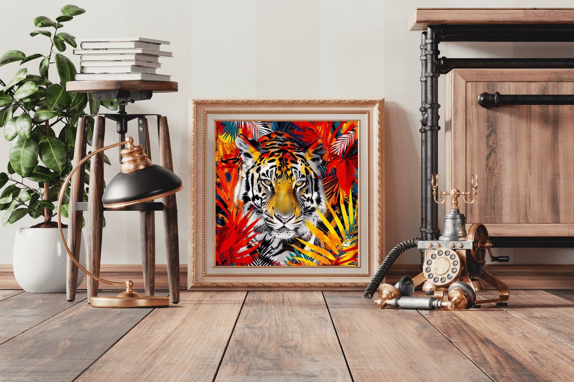 Painting of Tiger in a Jungle - beink online art store