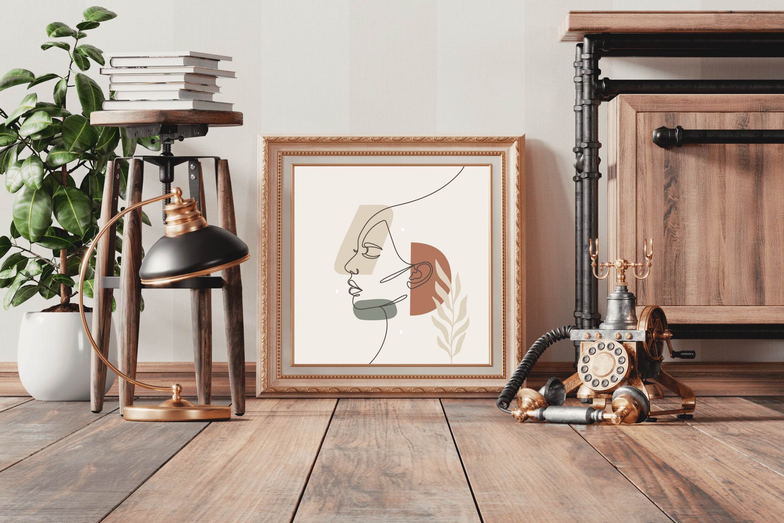 Women Linear Hair Wall Art - beink online art store