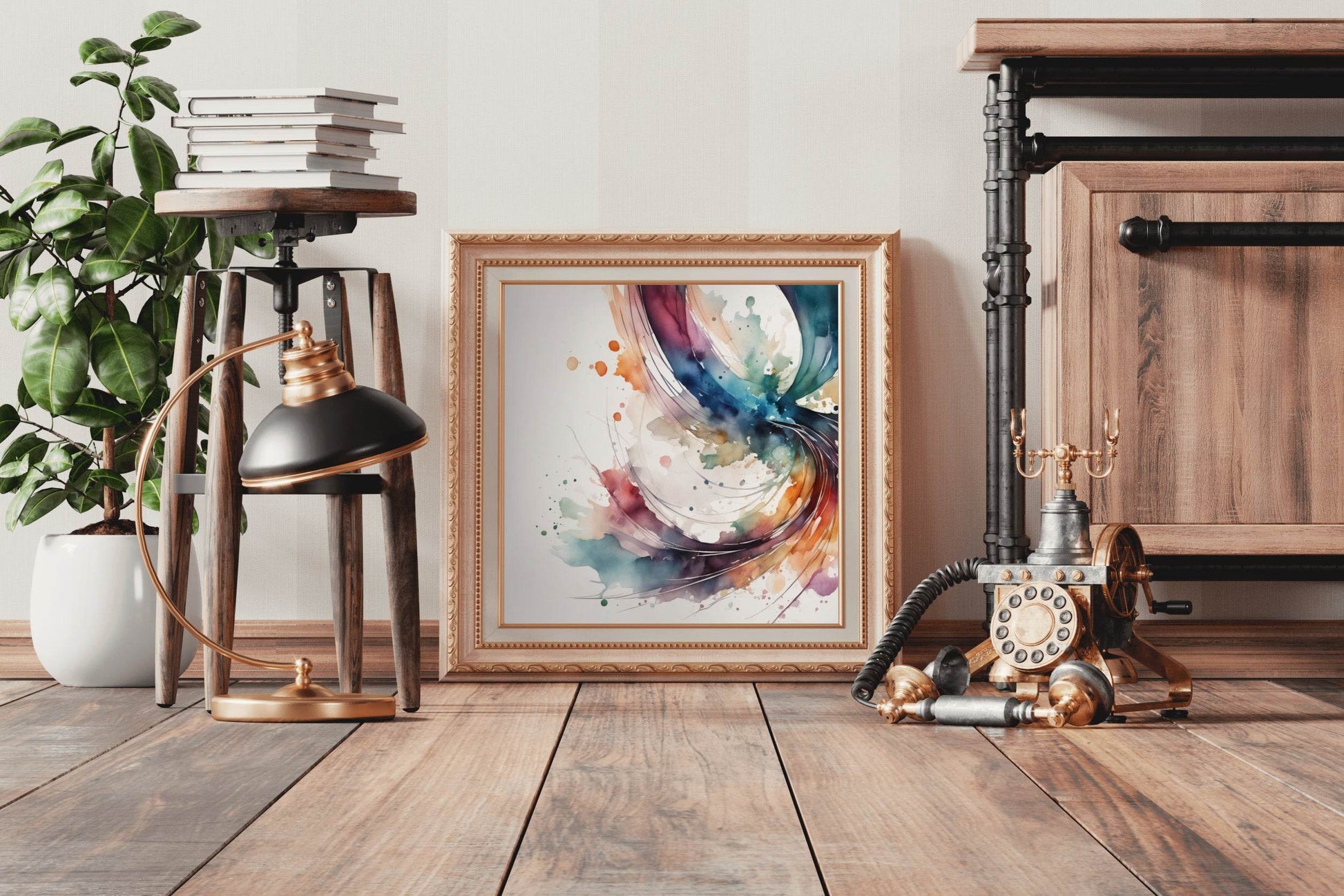 Water Color Circular Strokes Abstract Wall Art - beink online art store