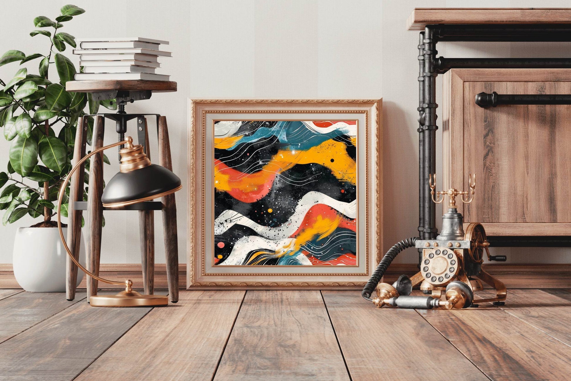 Cool Colorful Waves Abstract Wall Art - beink online art store