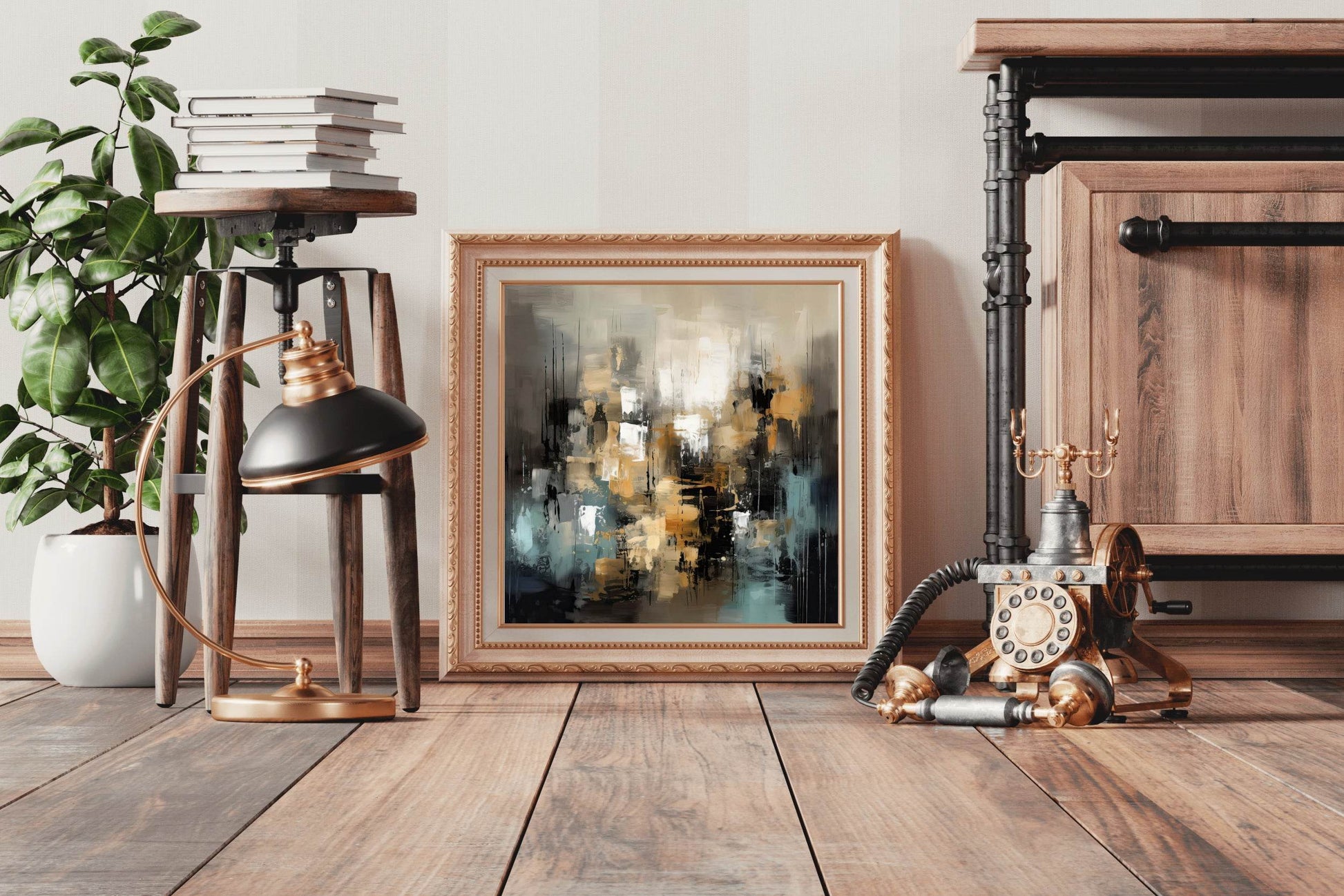 Painting of a Street Cross Abstract Wall Art - beink online art store