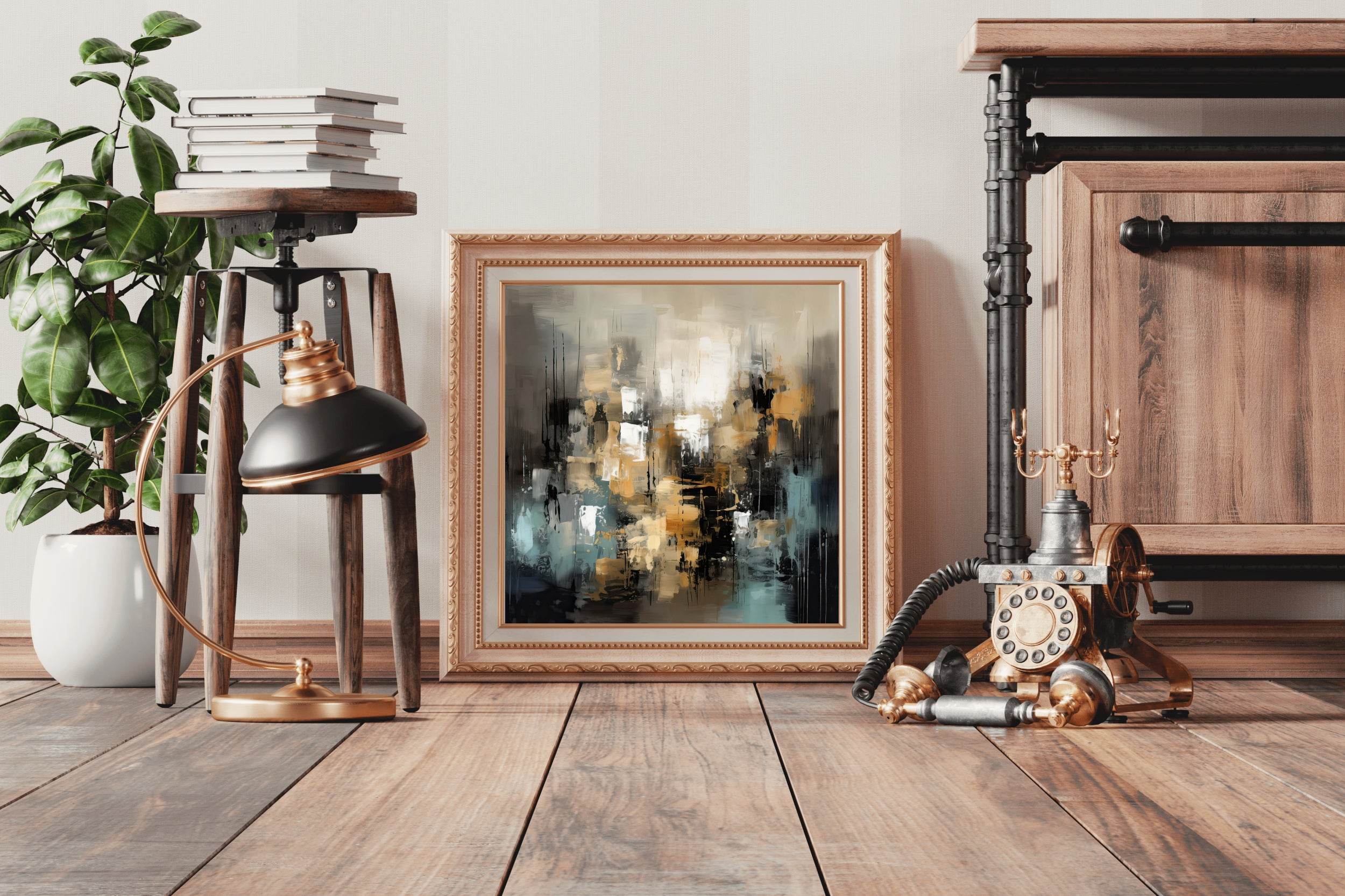 Painting of a Street Cross Abstract Wall Art - beink online art store