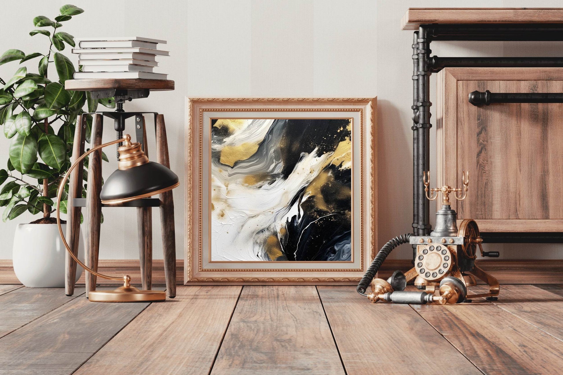 Sharp Smoky Black Brush Stroke Wall Art - beink online art store
