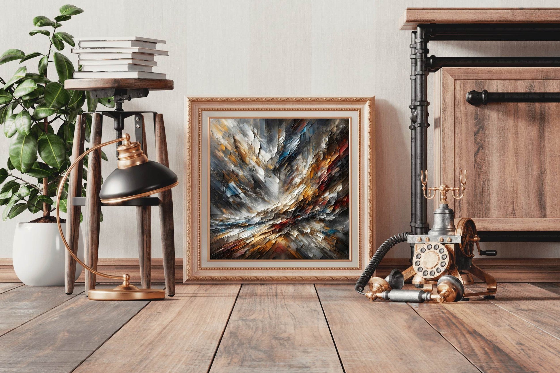 Brush Stroke Chaos on Paper Abstract Wall Art - beink online art store