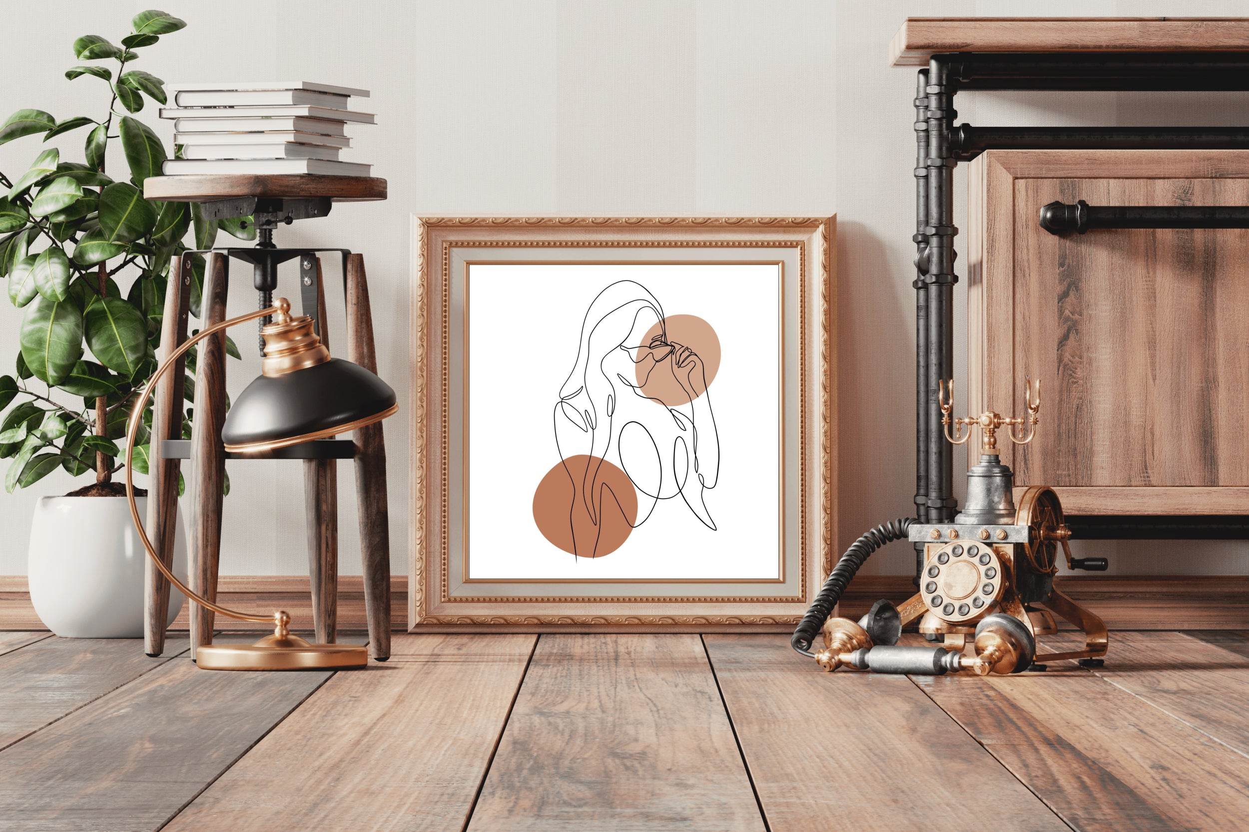 Line Drawing Of A Woman With Glasses - beink online art store