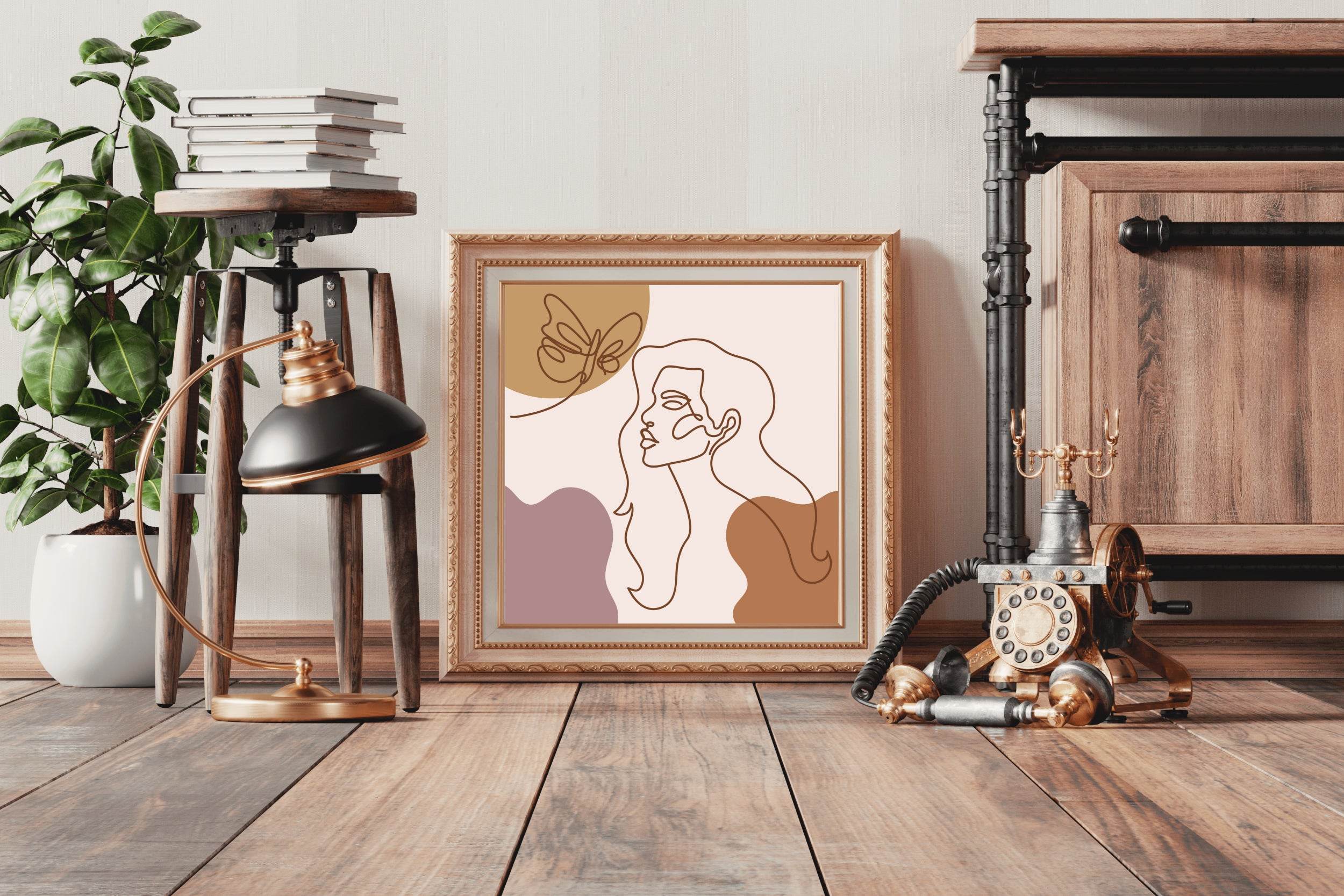 Linear Blonde Girl Wall Art - beink online art store
