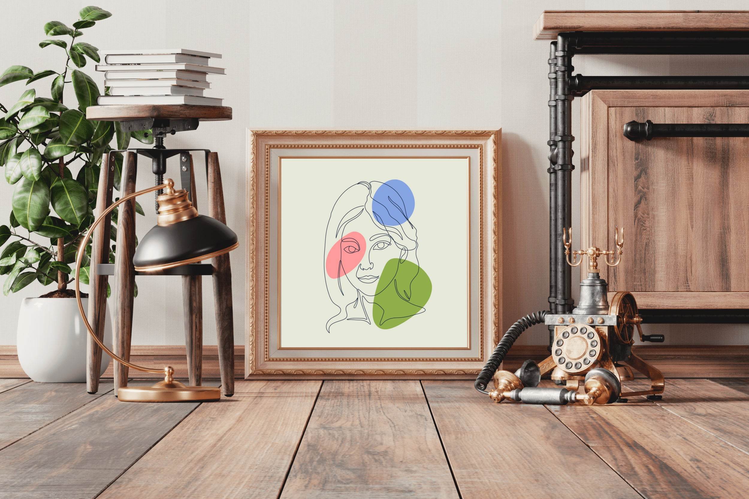Colorful Female Face Design Wall Art - beink online art store