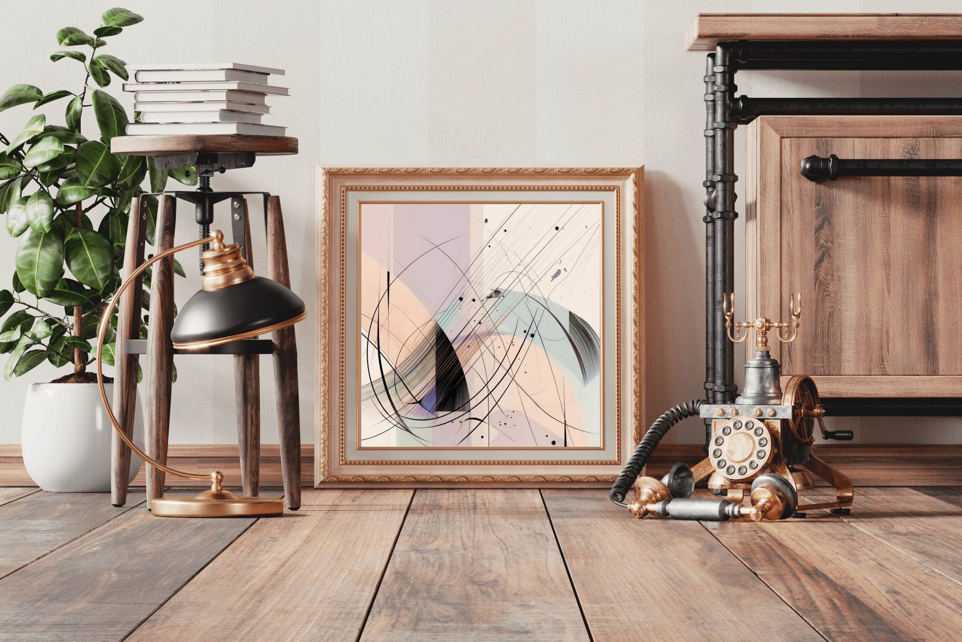 Colorful Lines Composition Abstract Wall Art - beink online art store