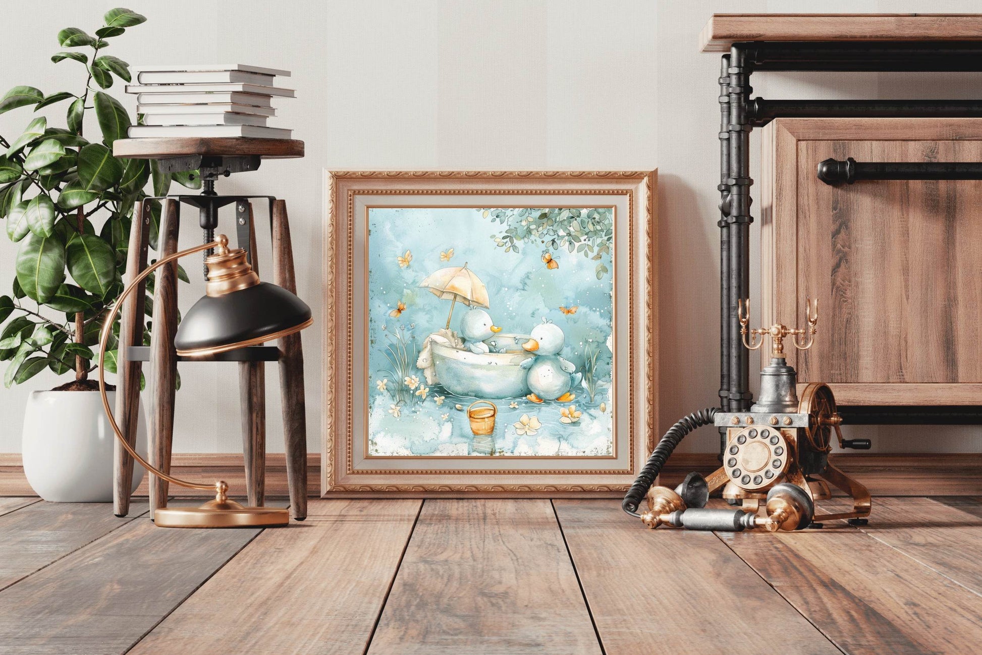Cute Watercolor Style Duck Illustration - beink online art store