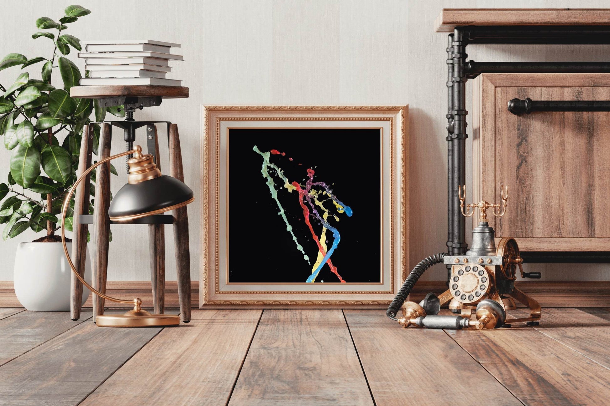 Multicolor Paint Splashing Abstract Wall Art - beink online art store