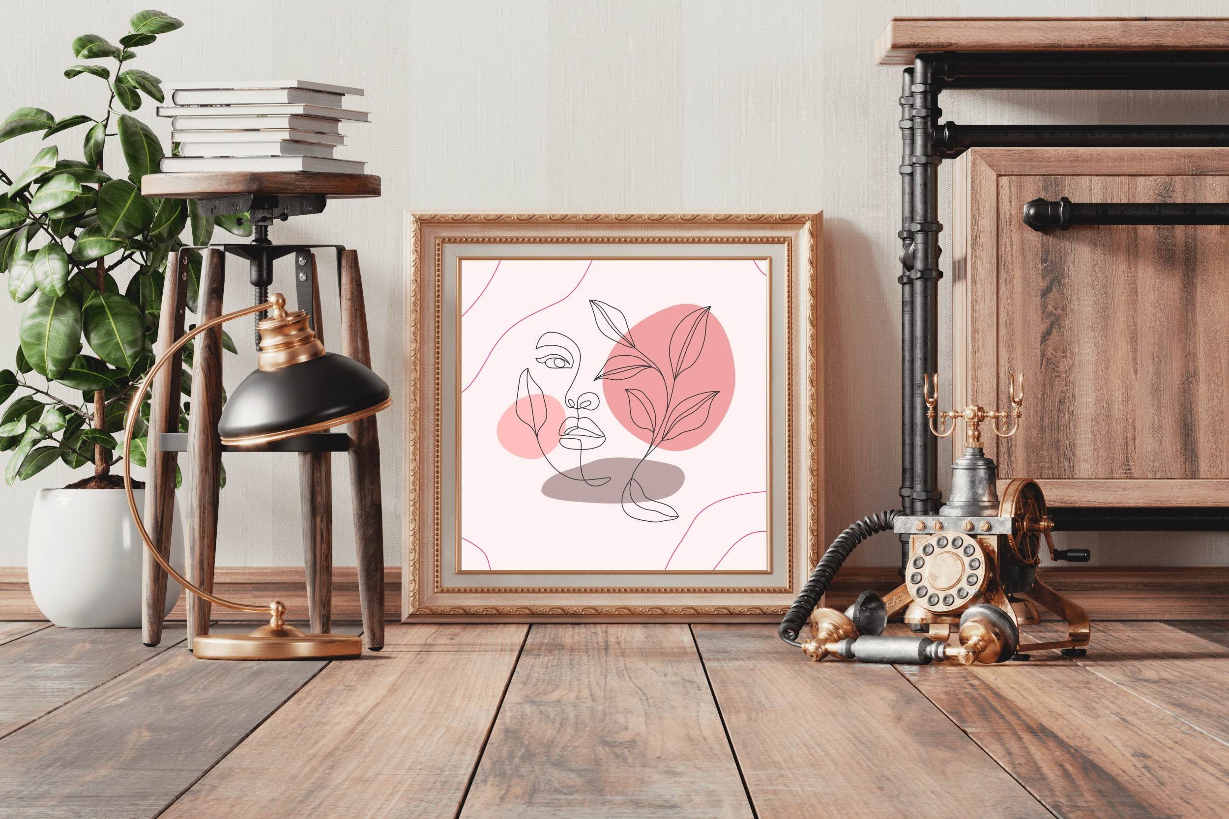 Beautiful Face Decorated With Flowers Wall Art - beink online art store