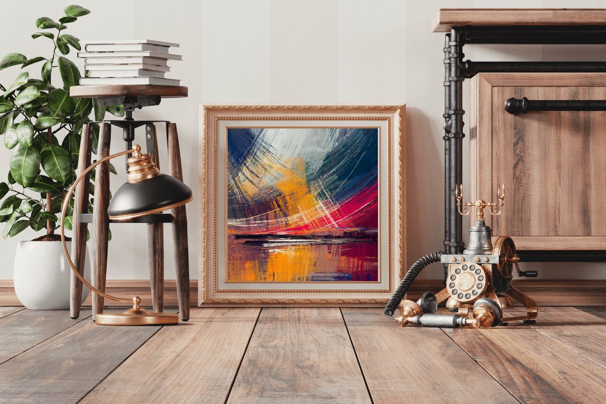 Thin Brush Strokes Abstract Wall Art - beink online art store